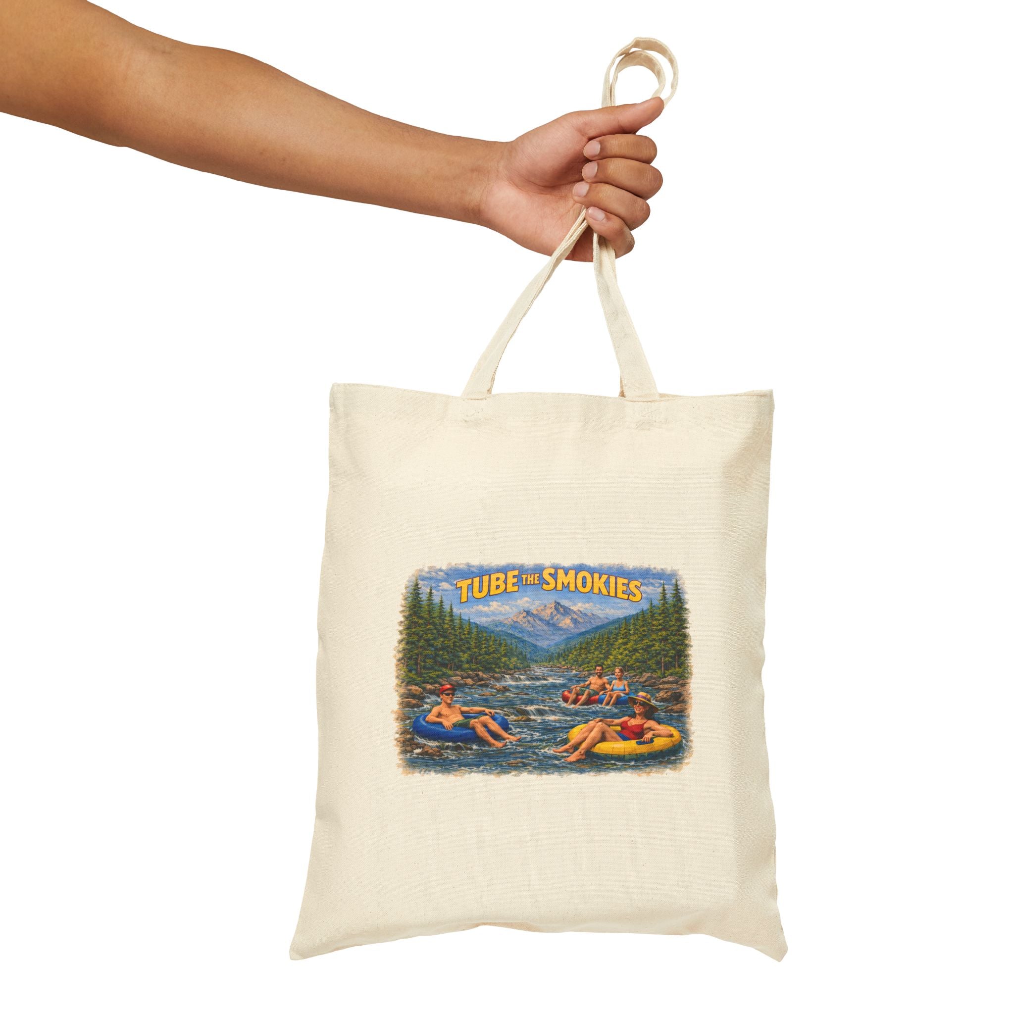 Tube the Smokies Tote Bag – River Tubing Cotton Canvas Tote