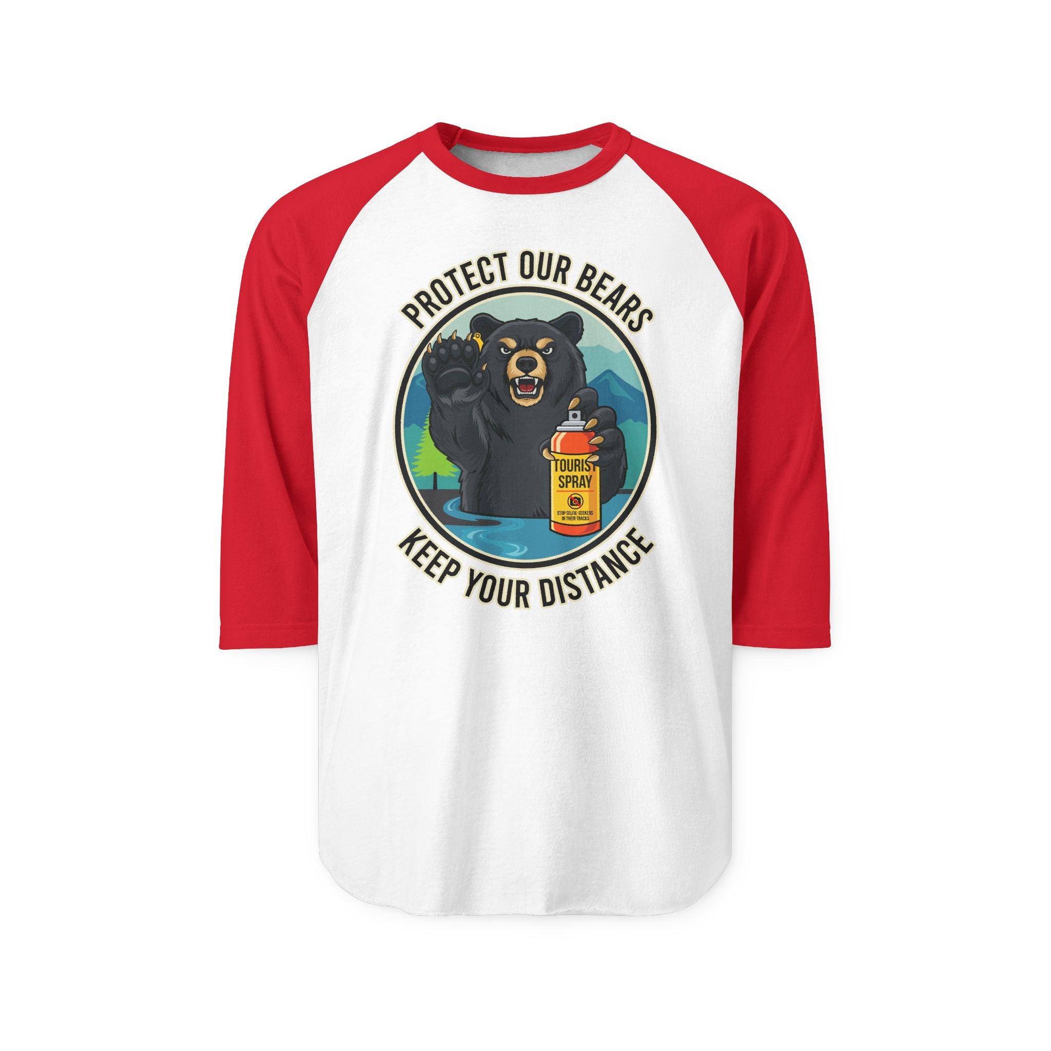 Protect Our Bears  Unisex Raglan 3/4 sleeve Tee Shirt