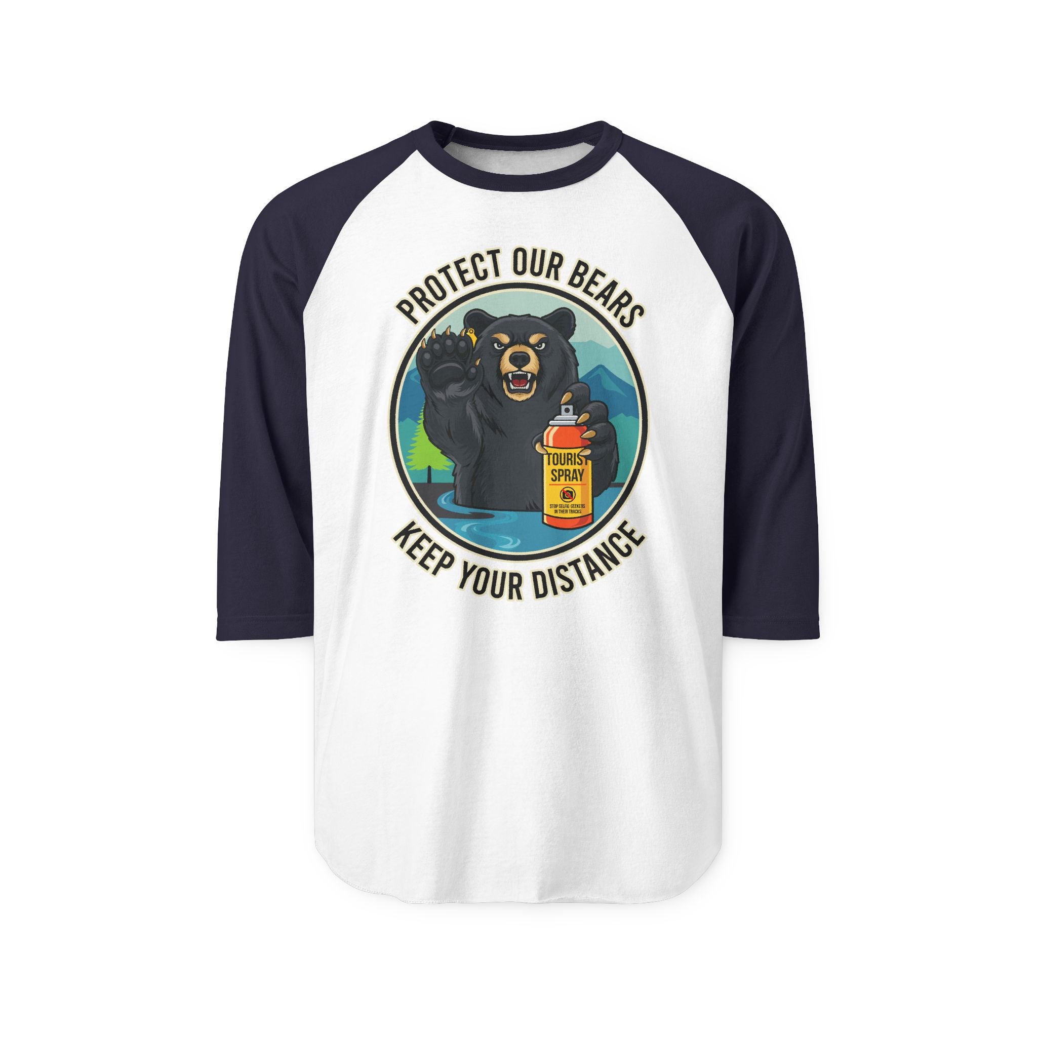 Protect Our Bears  Unisex Raglan 3/4 sleeve Tee Shirt
