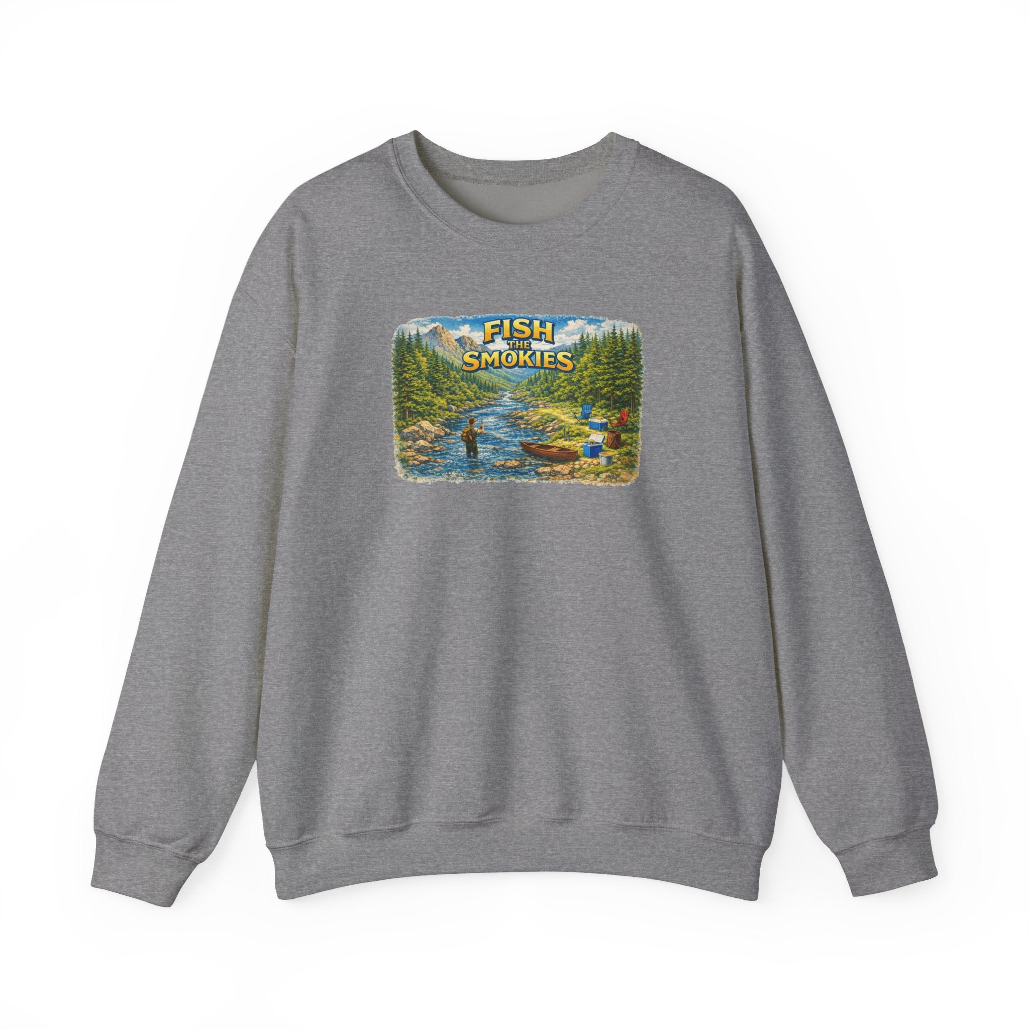Fish Smokies Fishing Crewneck Unisex Sweatshirt