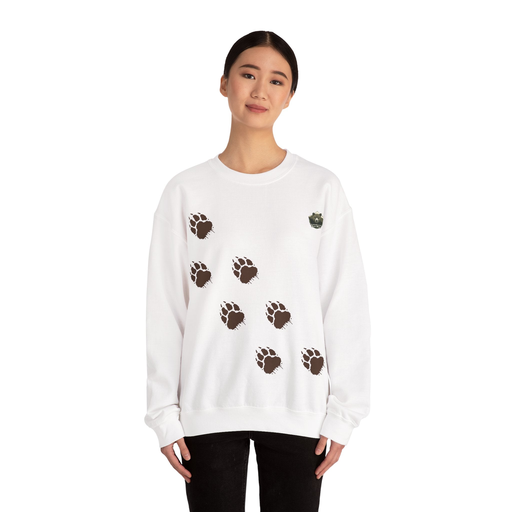 Muddy Bear Paw Tracks - Unisex Pullover Sweatshirt