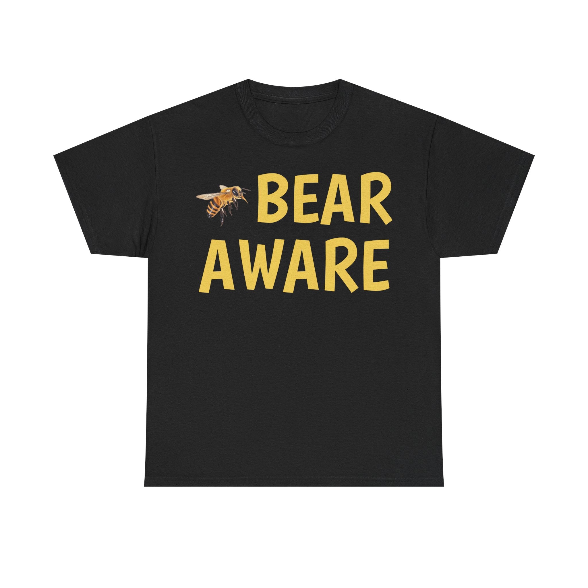 Bear Aware Unisex Tee — Funny Nature T-Shirt with Bee Graphic