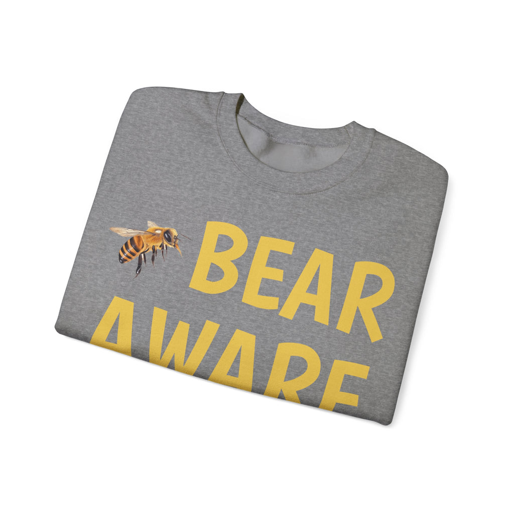 Bear Aware Unisex Crewneck Sweatshirt — Nature-Lover Eco Graphic Pullover