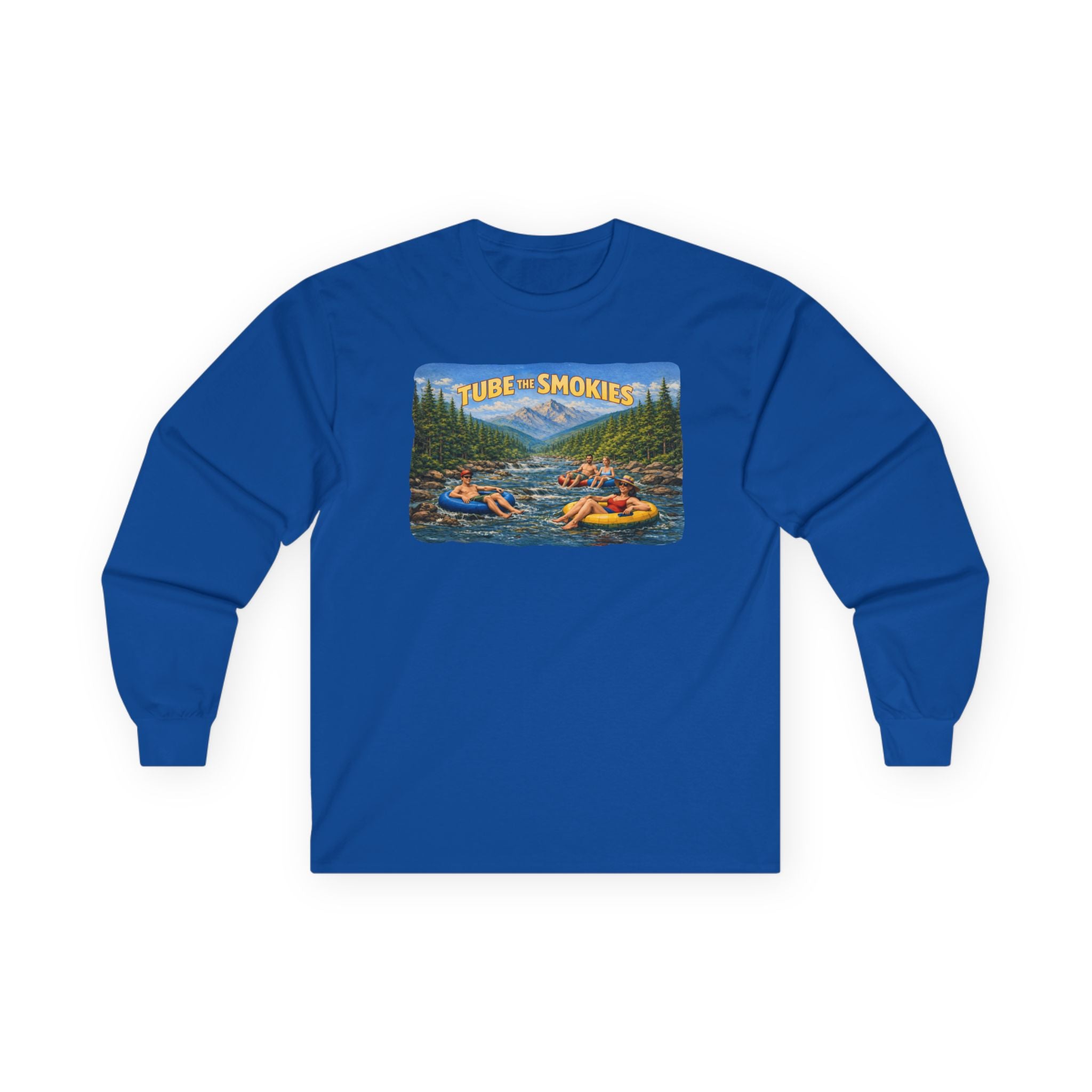 Smokies River Tubing Long Sleeve Tee – Vintage Outdoor Adventure Design