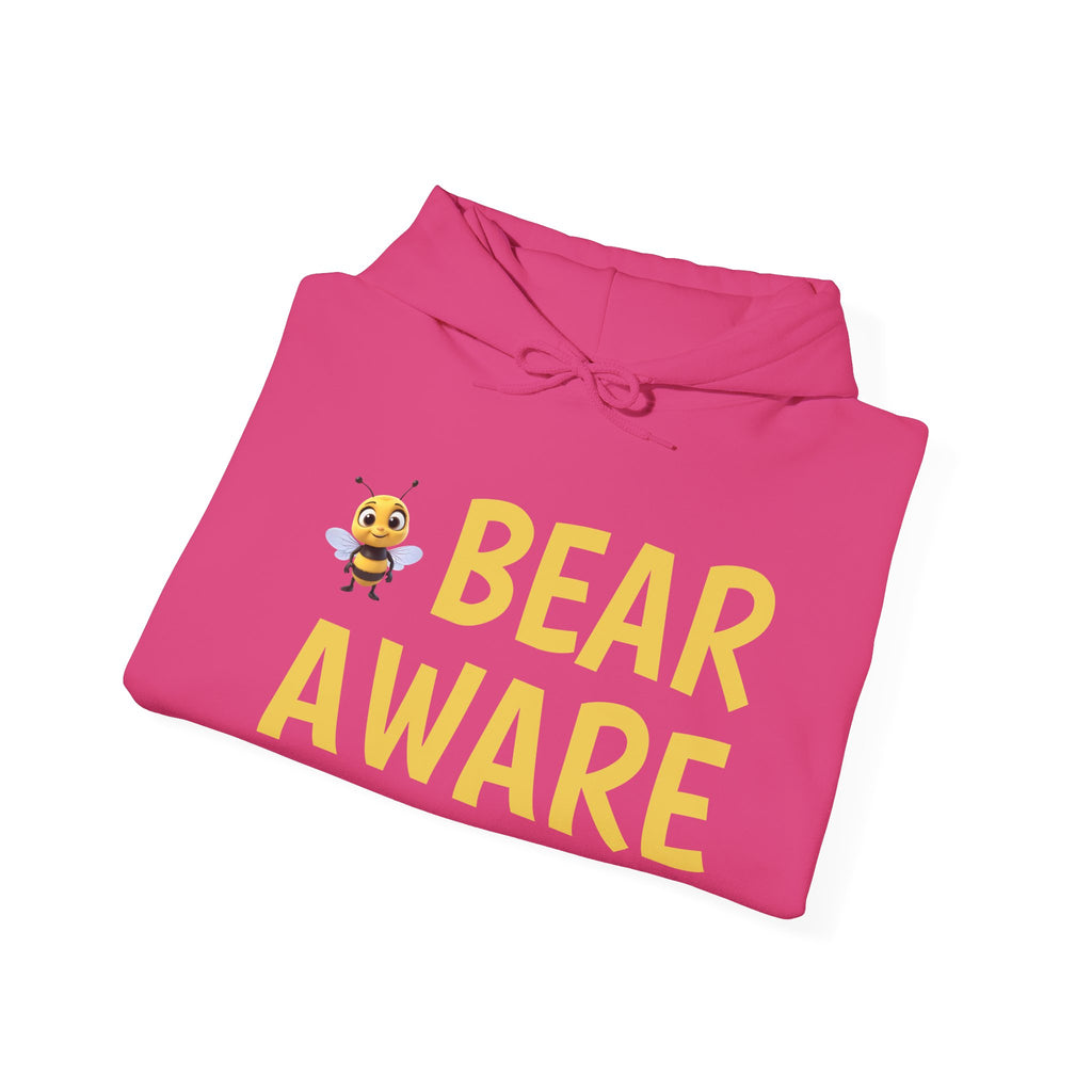 Bear Aware  Unisex Hoodie — Cute Bee Graphic Pullover