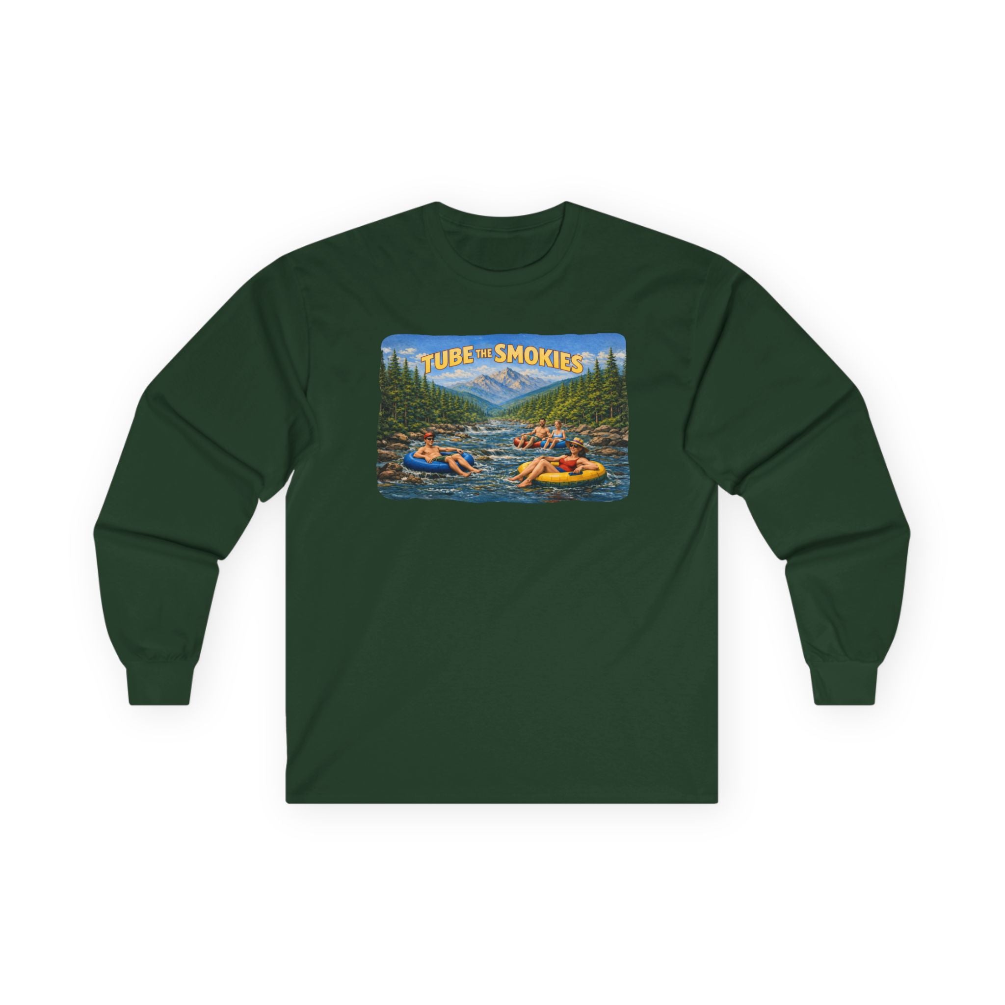 Smokies River Tubing Long Sleeve Tee – Vintage Outdoor Adventure Design