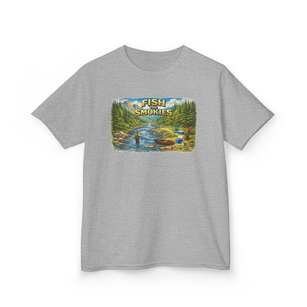 Kids T-Shirt - 'Fish The Smokies' River Fishing Graphic Tee for Outdoorsy Kids
