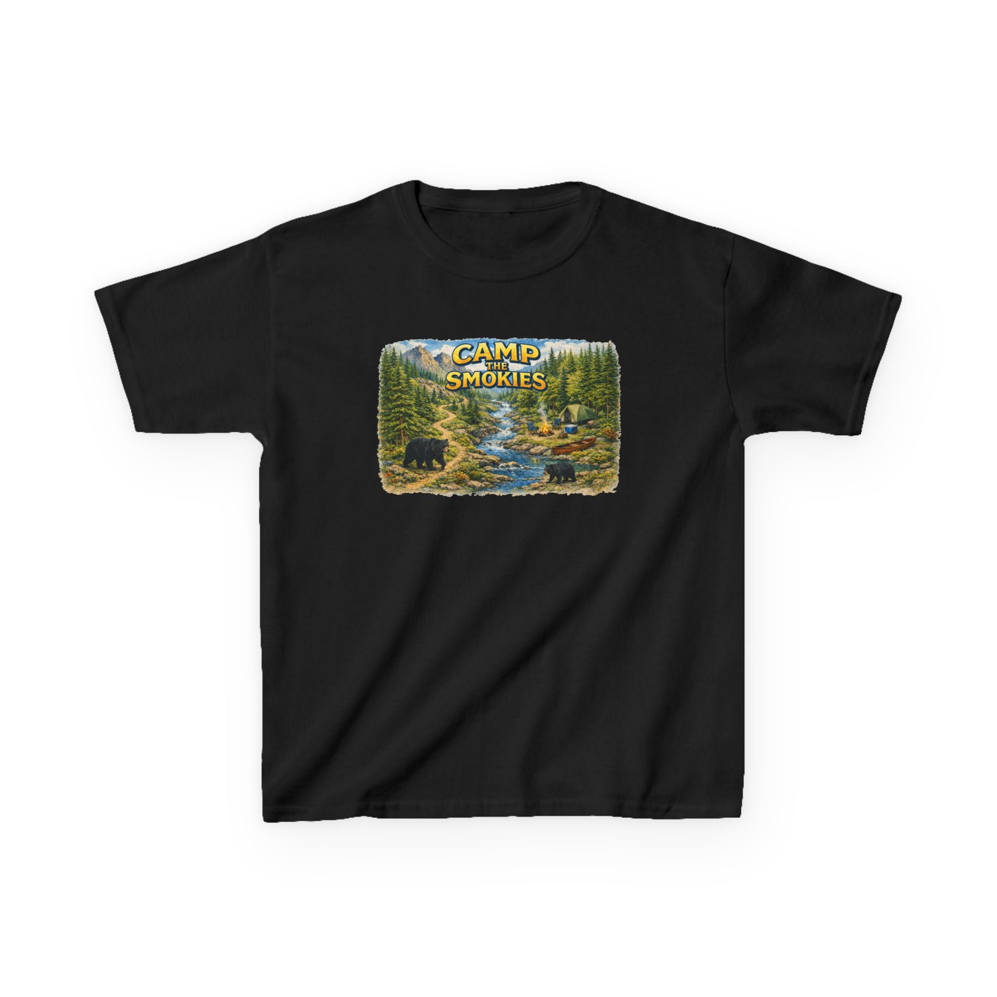 Kids Camp The Smokies T-Shirt — Scenic Smoky Mountains Camp Tee