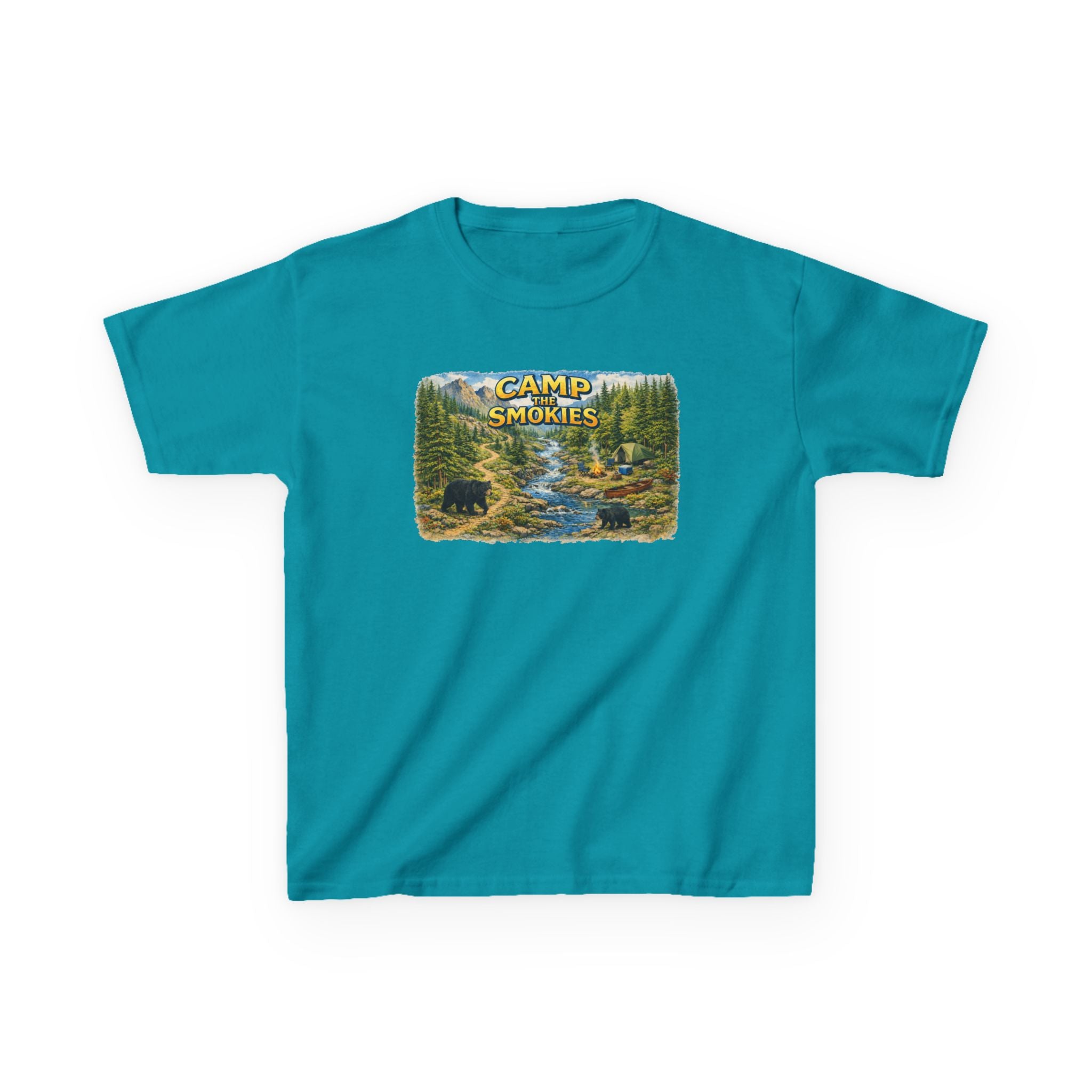 Kids Camp The Smokies T-Shirt — Scenic Smoky Mountains Camp Tee