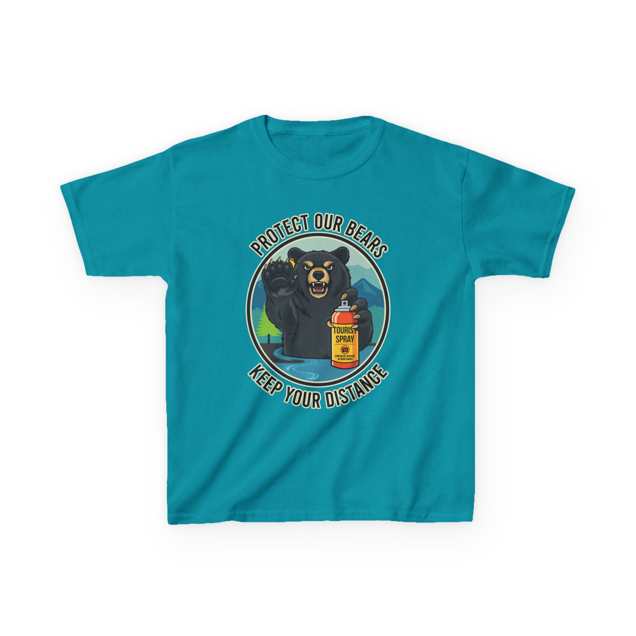 Kids T‑Shirt — "Protect Our Bears, Keep Your Distance" Cute Bear Conservation Tee