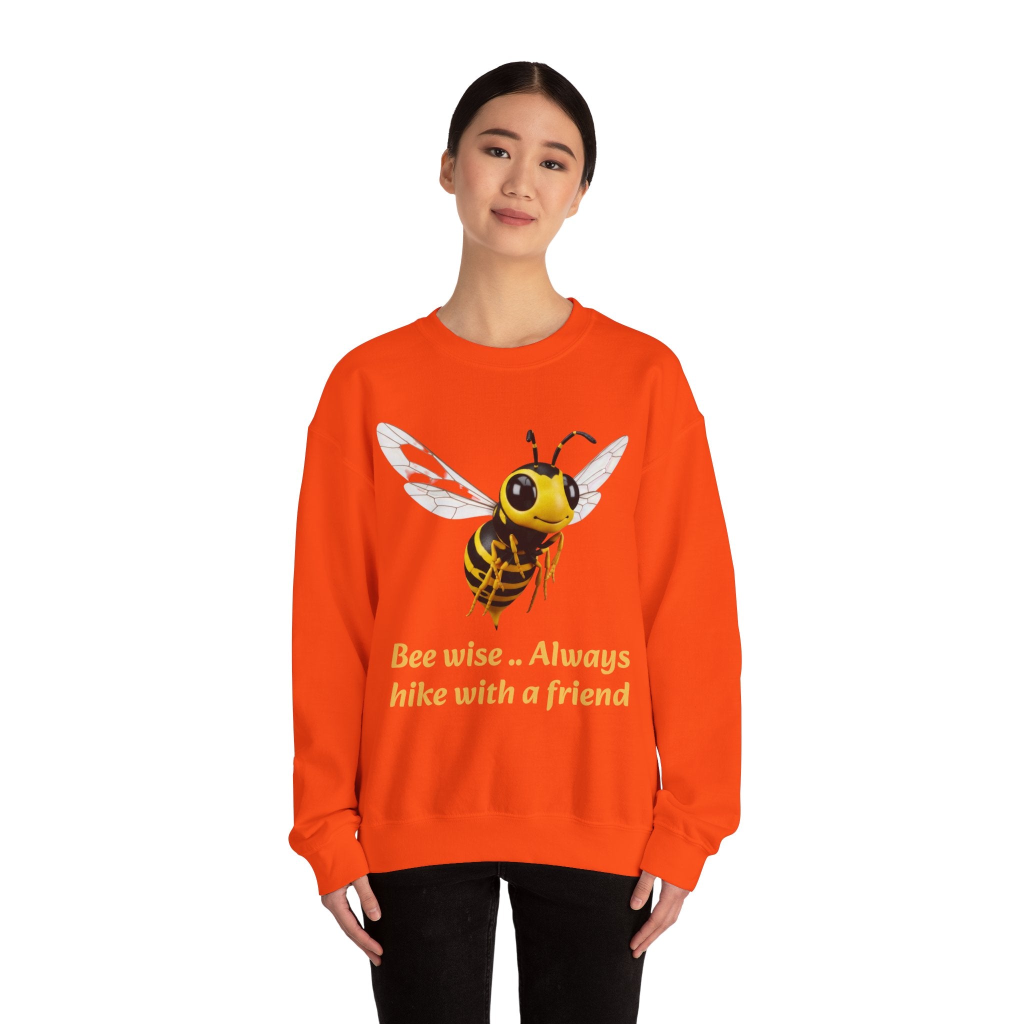 Bee Wise Crewneck Sweatshirt — Bee Illustration "Bee wise .. Always hike with a friend"