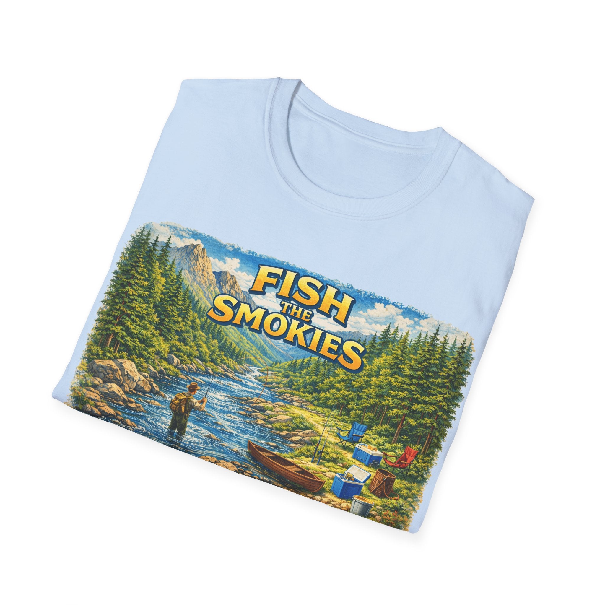 Fish the Smokies Unisex T-Shirt — Scenic Fishing River Graphic Tee