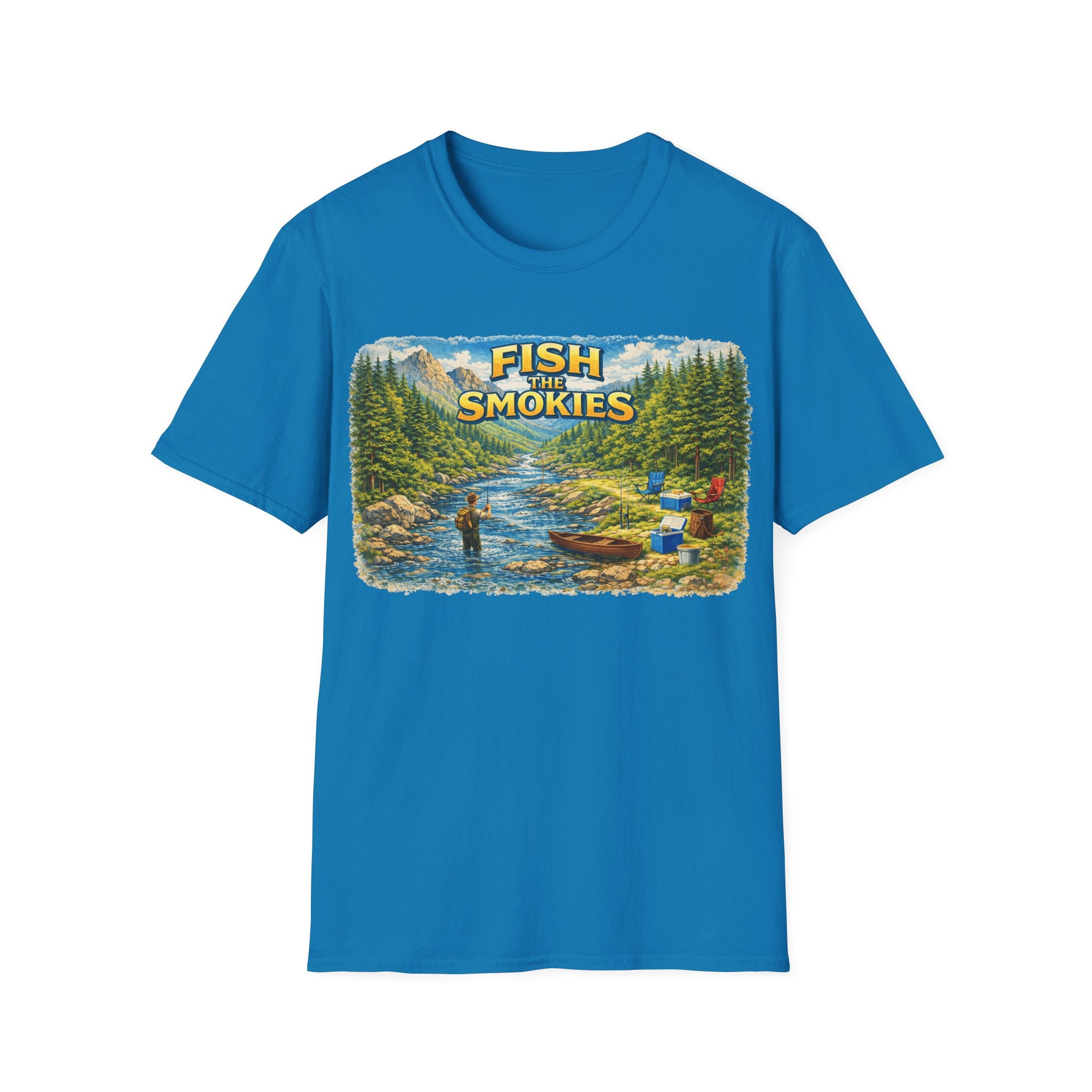 Fish the Smokies Unisex T-Shirt — Scenic Fishing River Graphic Tee