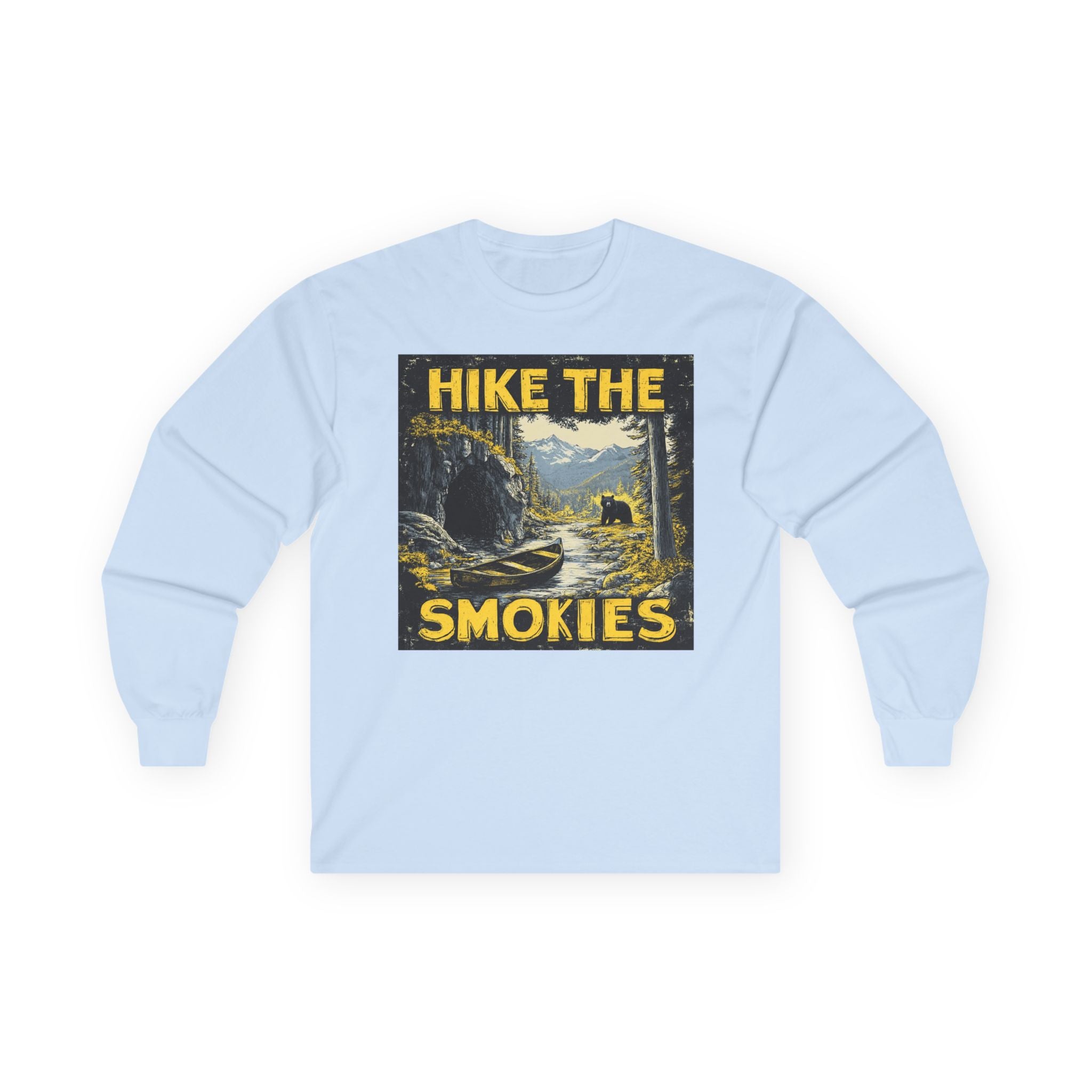 Hike the Smokies Long Sleeve Unisex Tee — Vintage Mountain Hiking Shirt