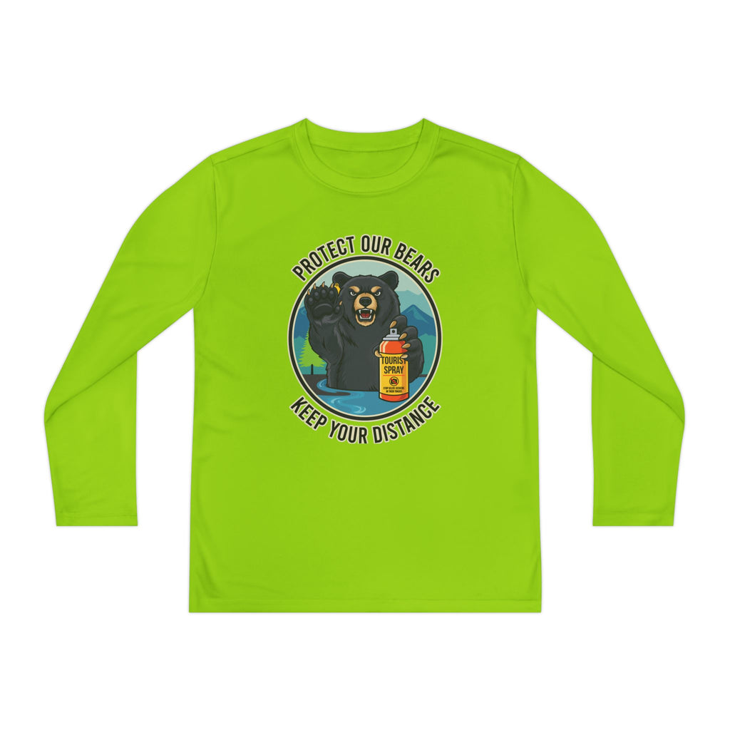 Youth Long Sleeve Tee — "Protect Our Bears, Keep Your Distance" Wildlife Conservation Shirt