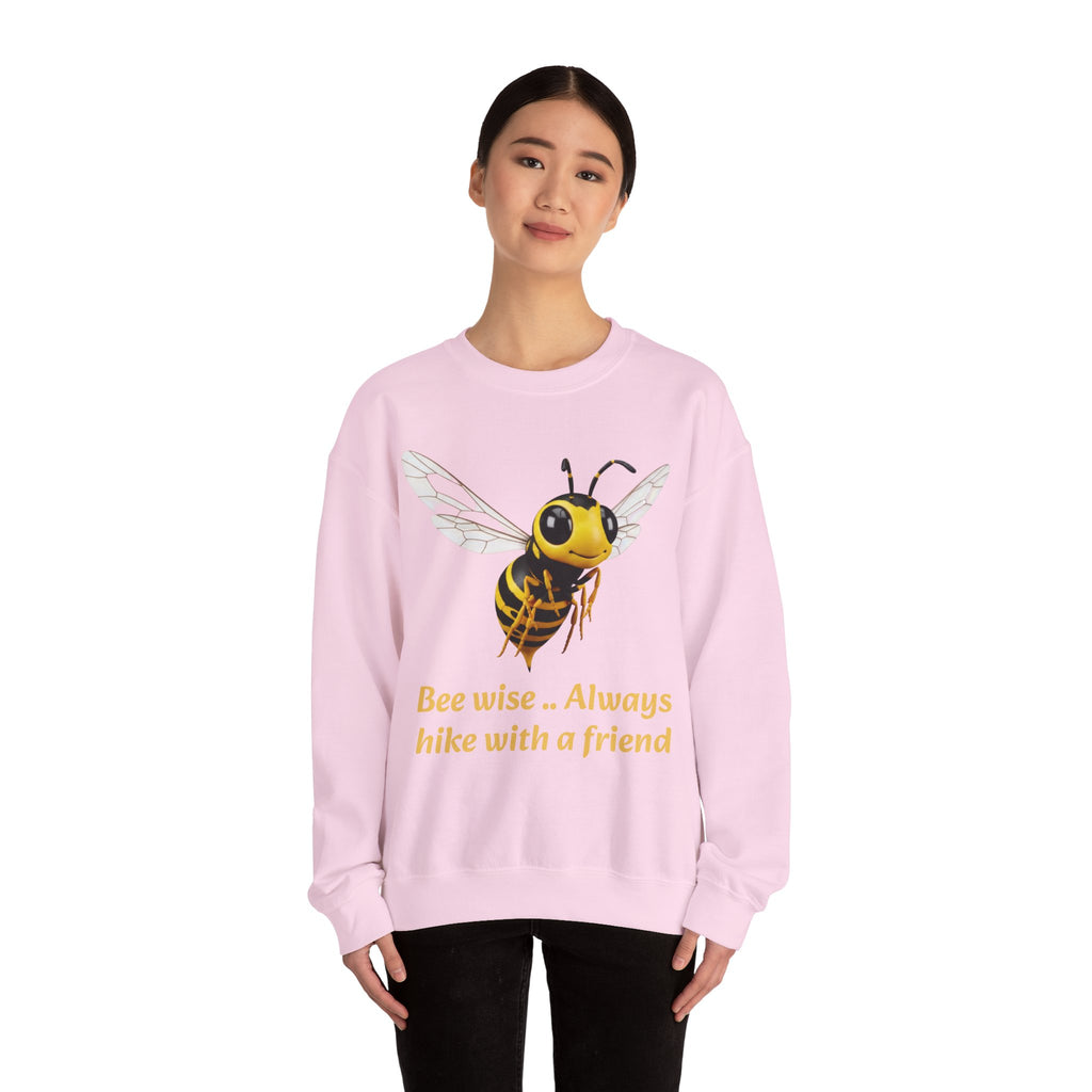 Bee Wise Crewneck Sweatshirt — Bee Illustration "Bee wise .. Always hike with a friend"