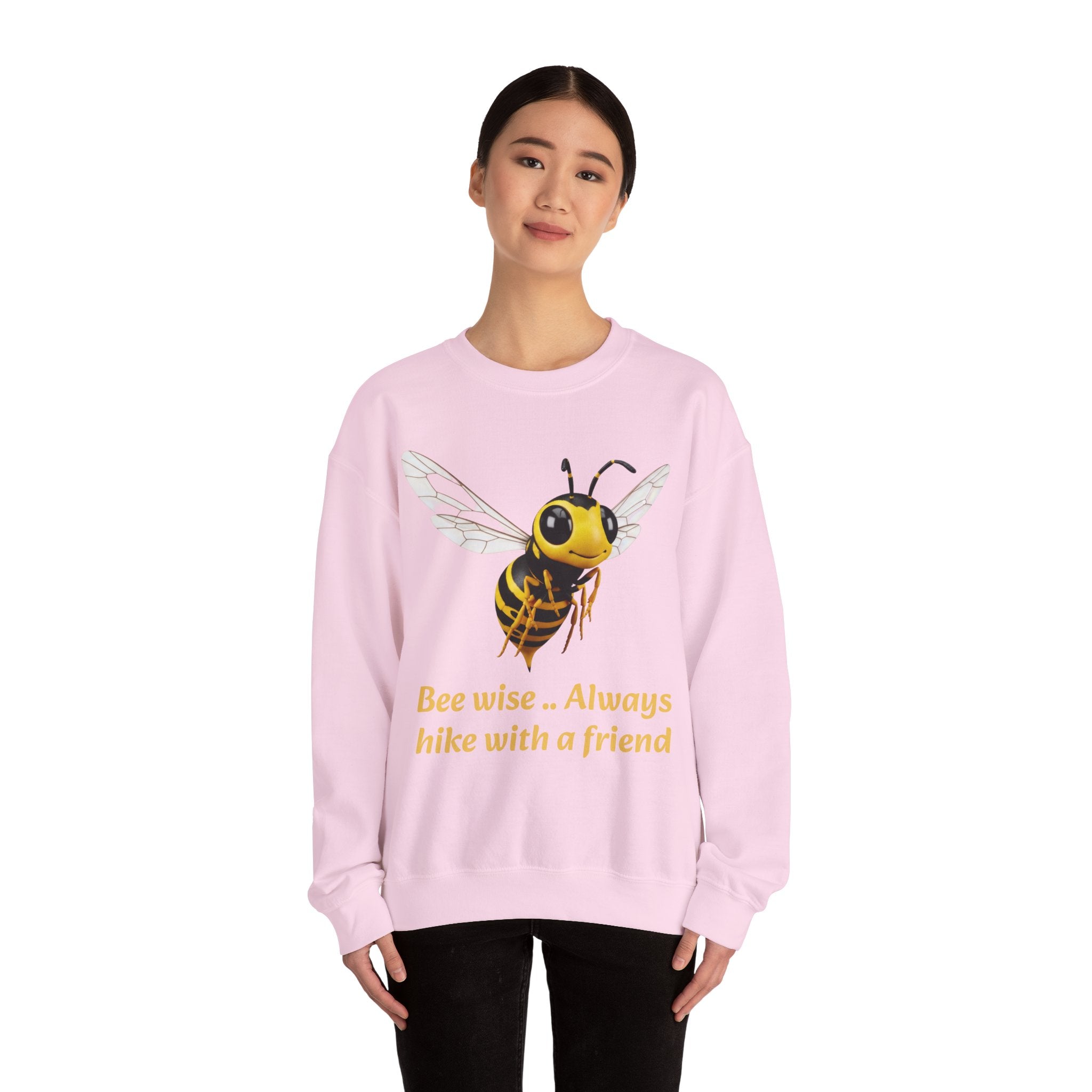 Bee Wise Crewneck Sweatshirt — Bee Illustration "Bee wise .. Always hike with a friend"