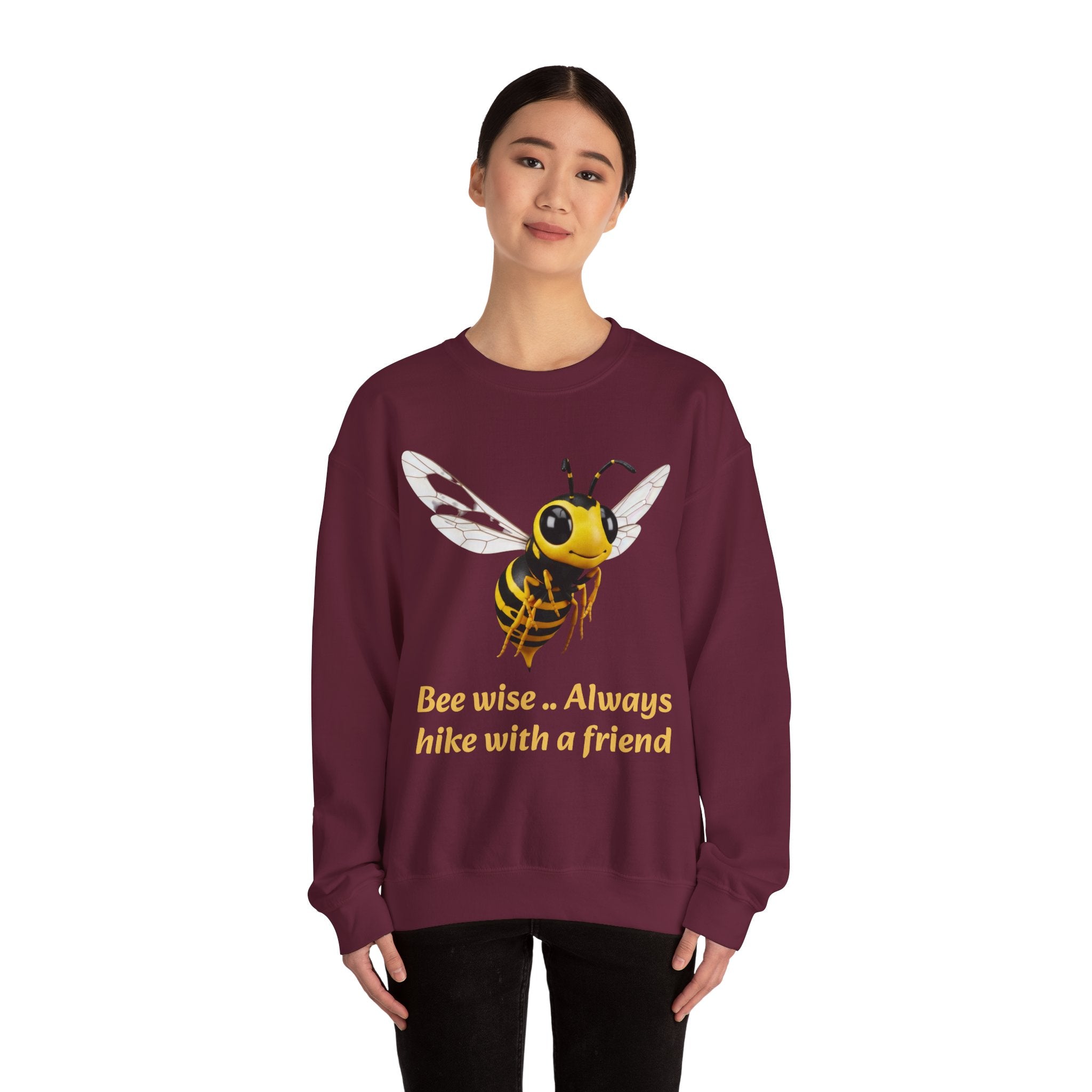 Bee Wise Crewneck Sweatshirt — Bee Illustration "Bee wise .. Always hike with a friend"