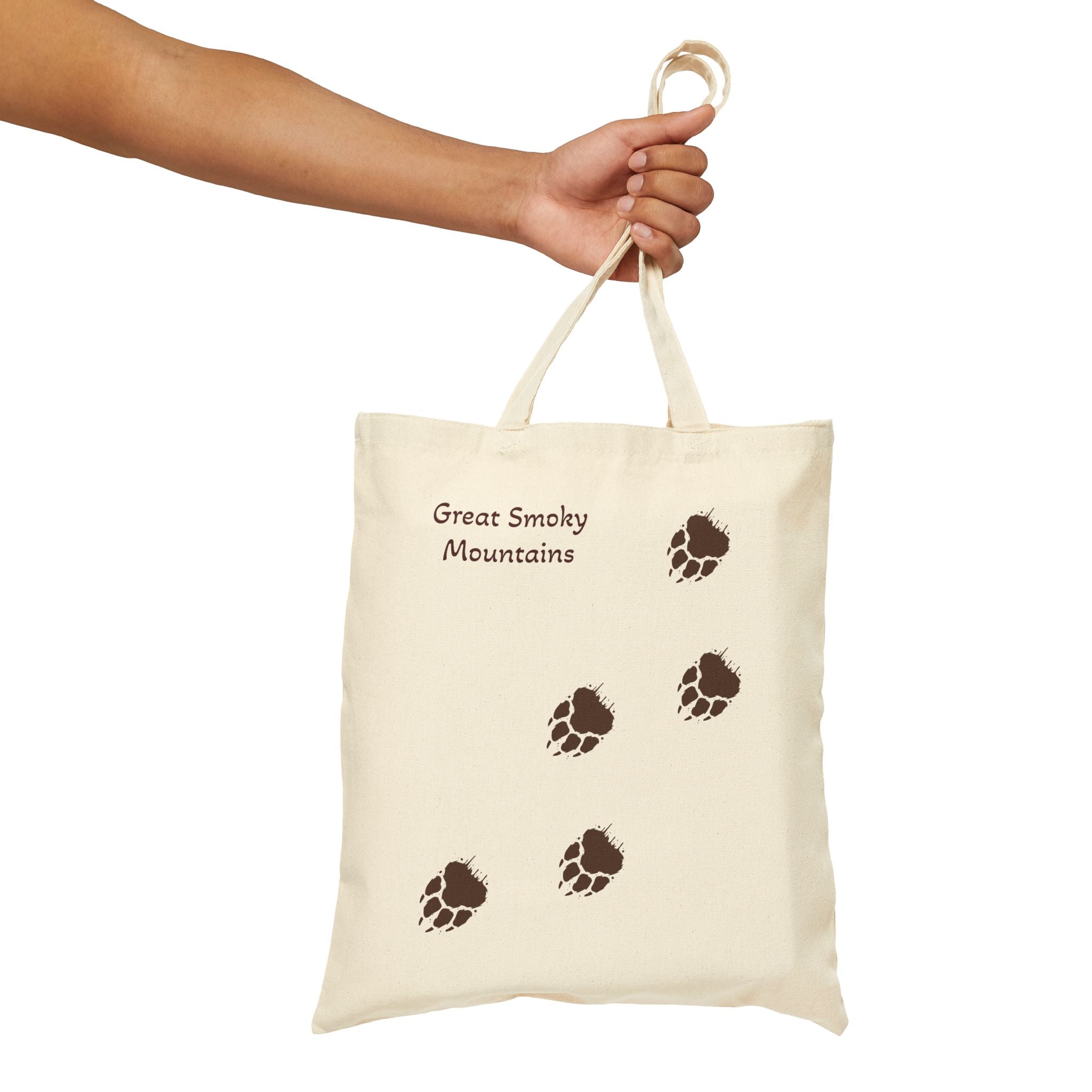 Canvas Tote Bag — Bear Paw Print Eco Shopper