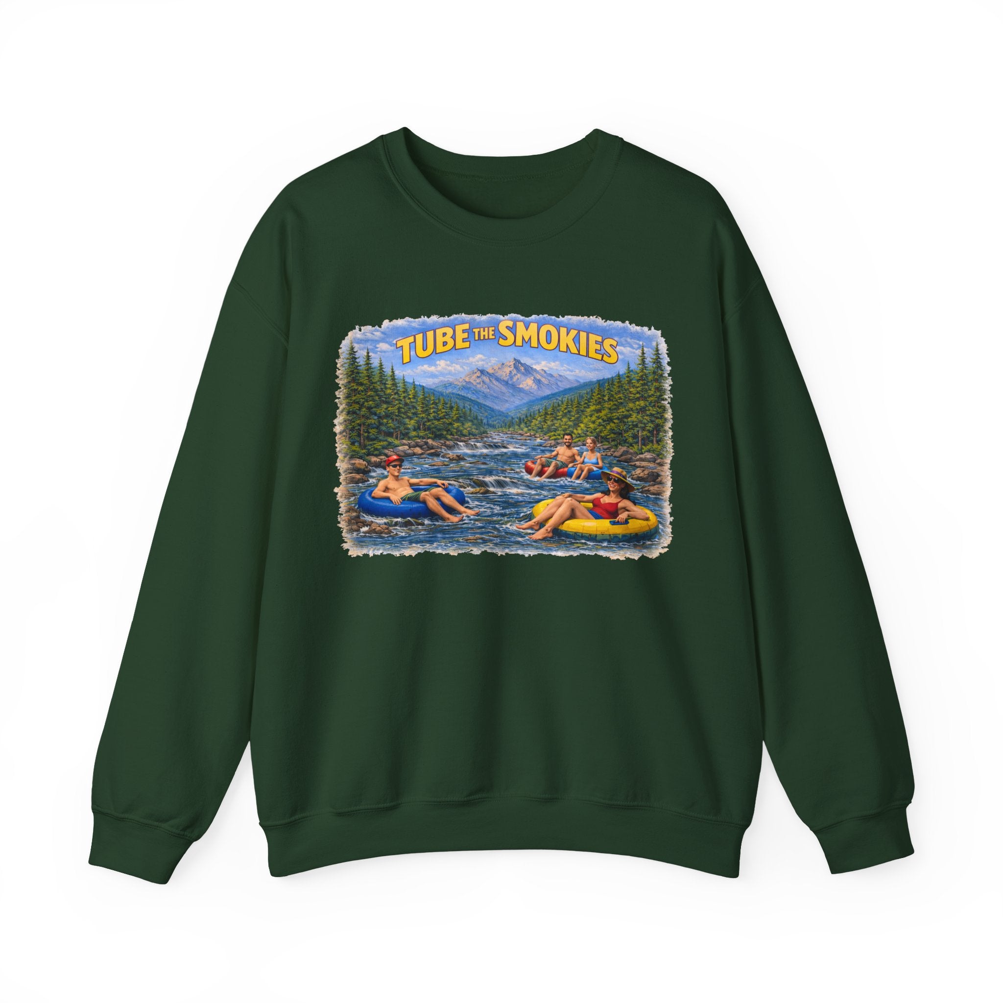 Tube the Smokies Crewneck Sweatshirt – Scenic River Tubing Graphic