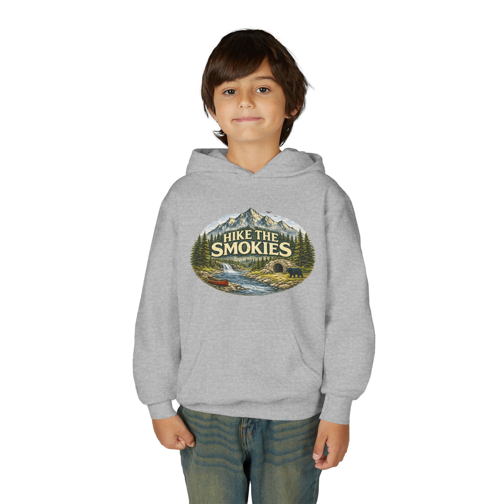 Youth Hoodie - 'Hike the Smokies' Mountain Camping Graphic