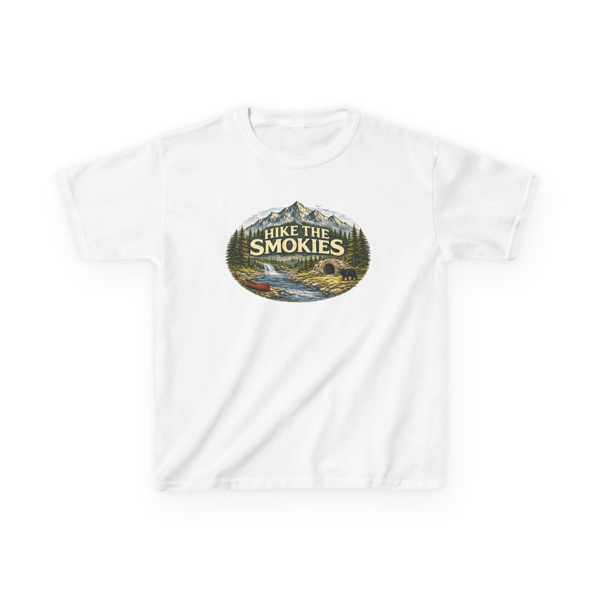 Kids Tee — "Hike the Smokies" Scenic Mountain Camping Shirt