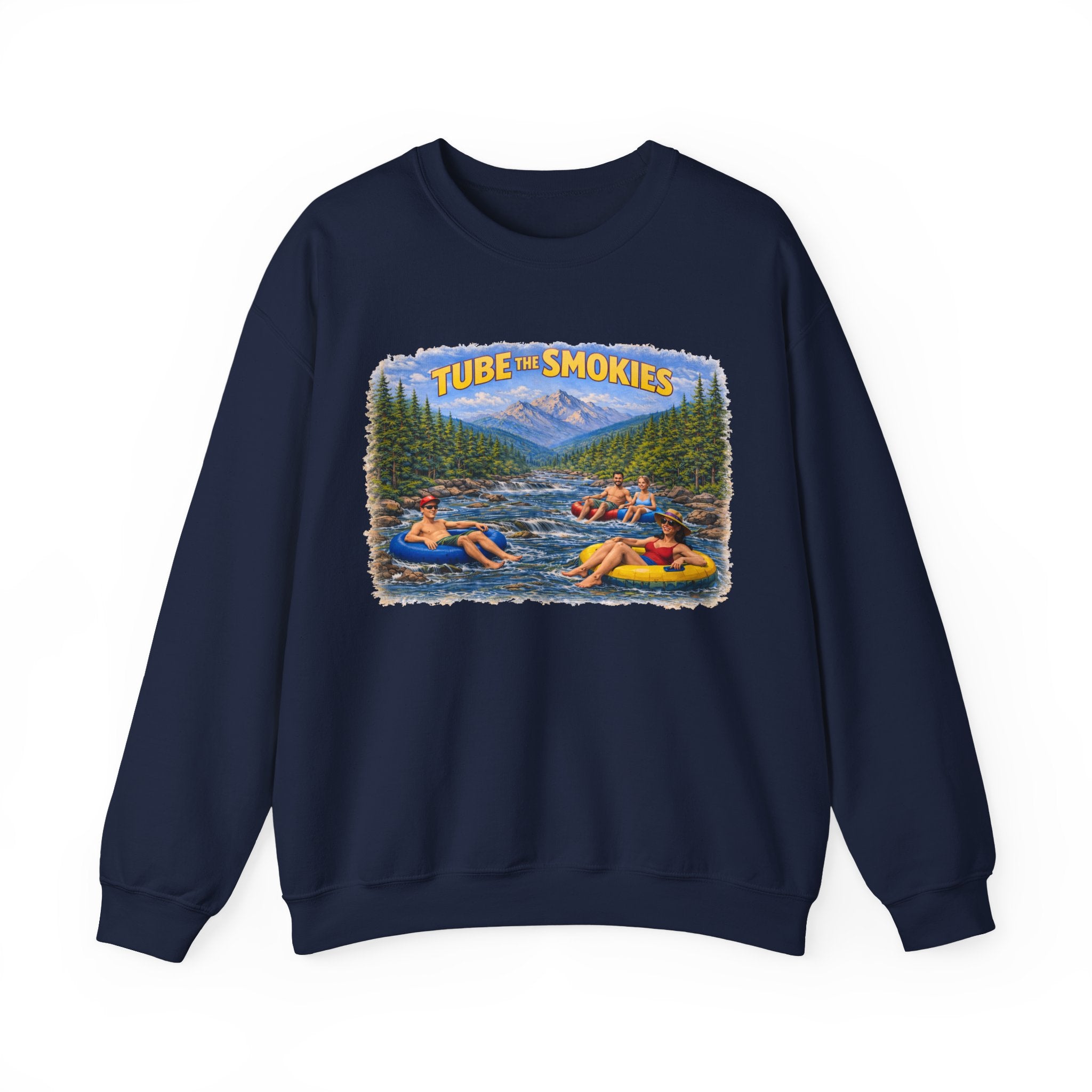 Tube the Smokies Crewneck Sweatshirt – Scenic River Tubing Graphic