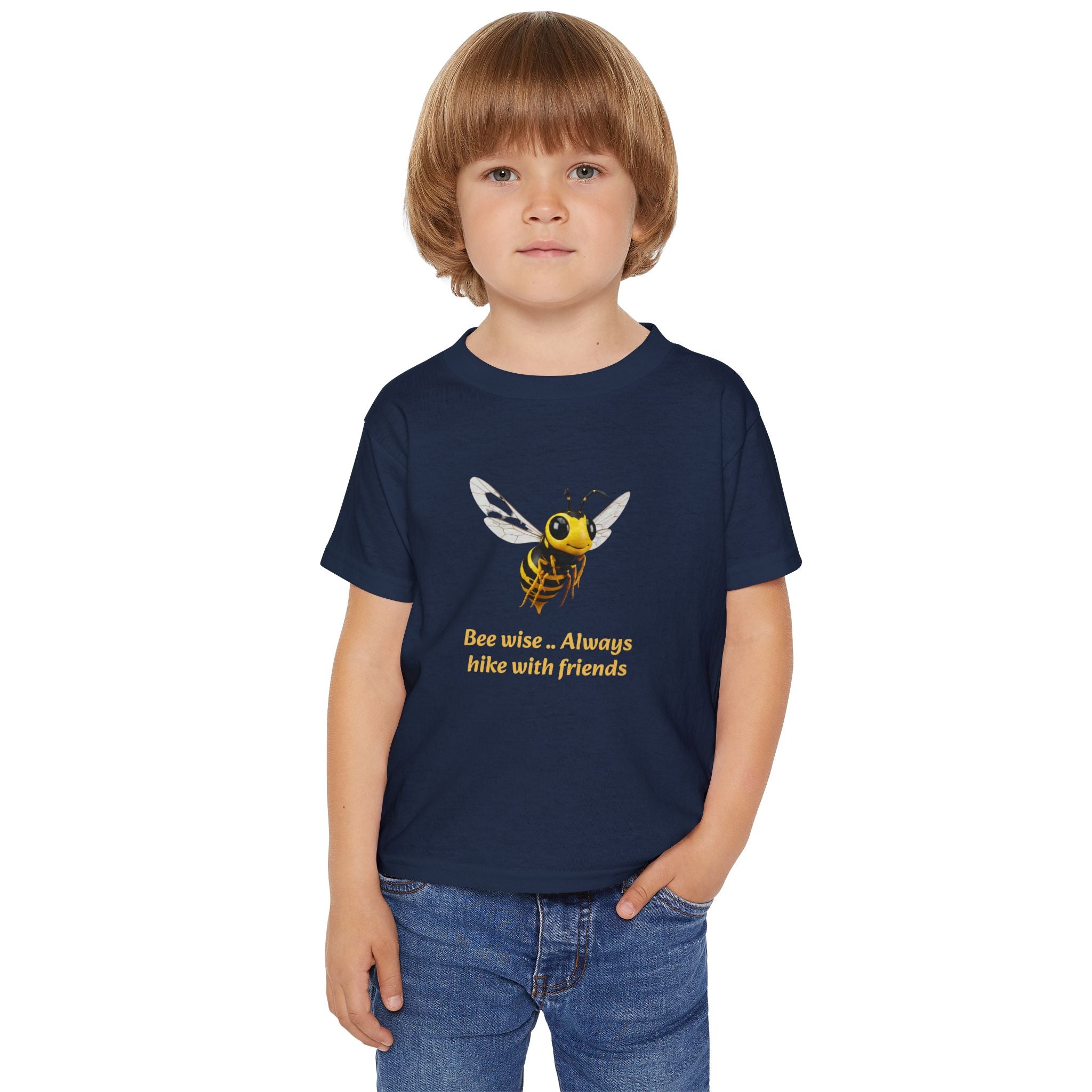 Toddler T‑Shirt — Cute Bee Design “Bee Wise… Always Hike with Friends”
