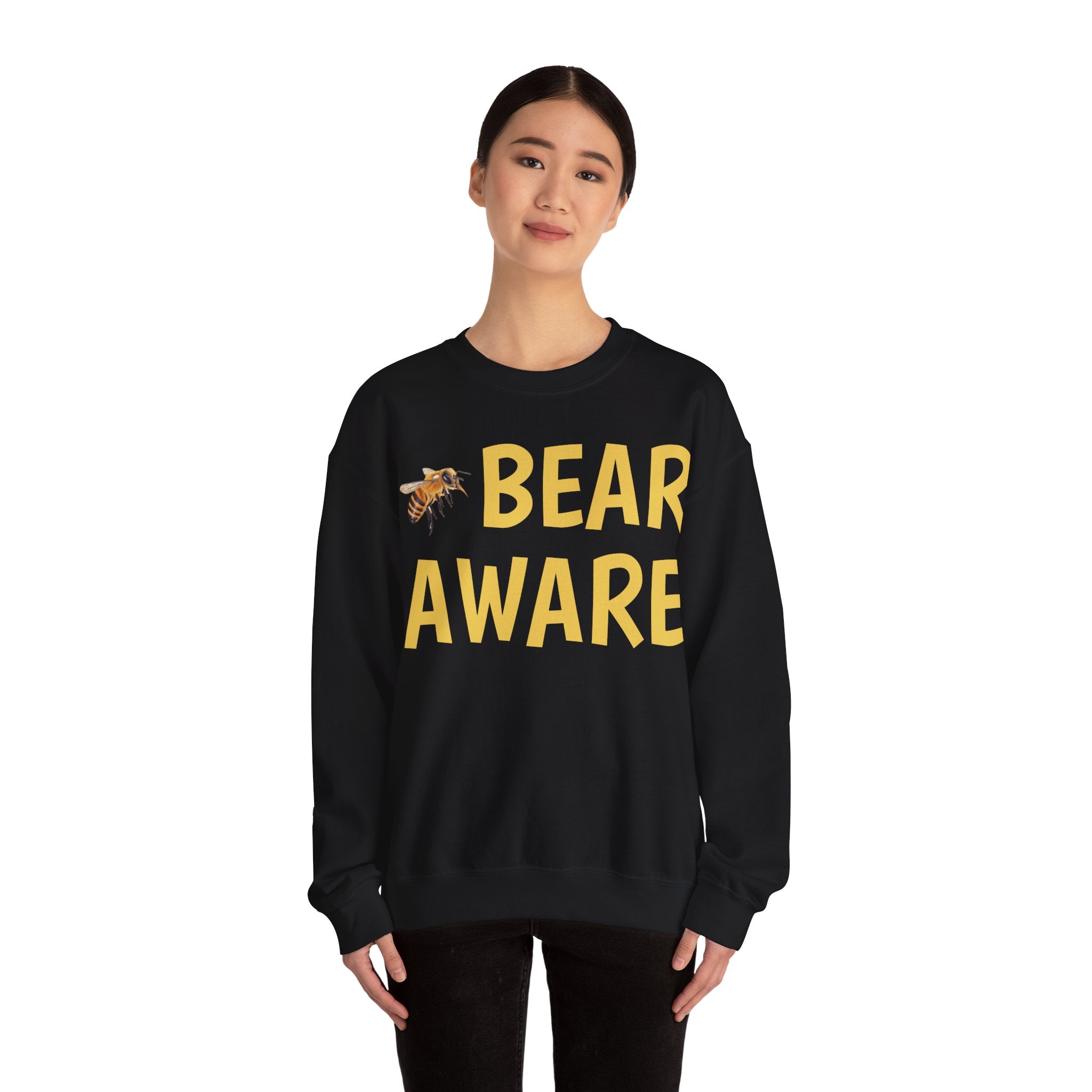 Bear Aware Unisex Crewneck Sweatshirt — Nature-Lover Eco Graphic Pullover