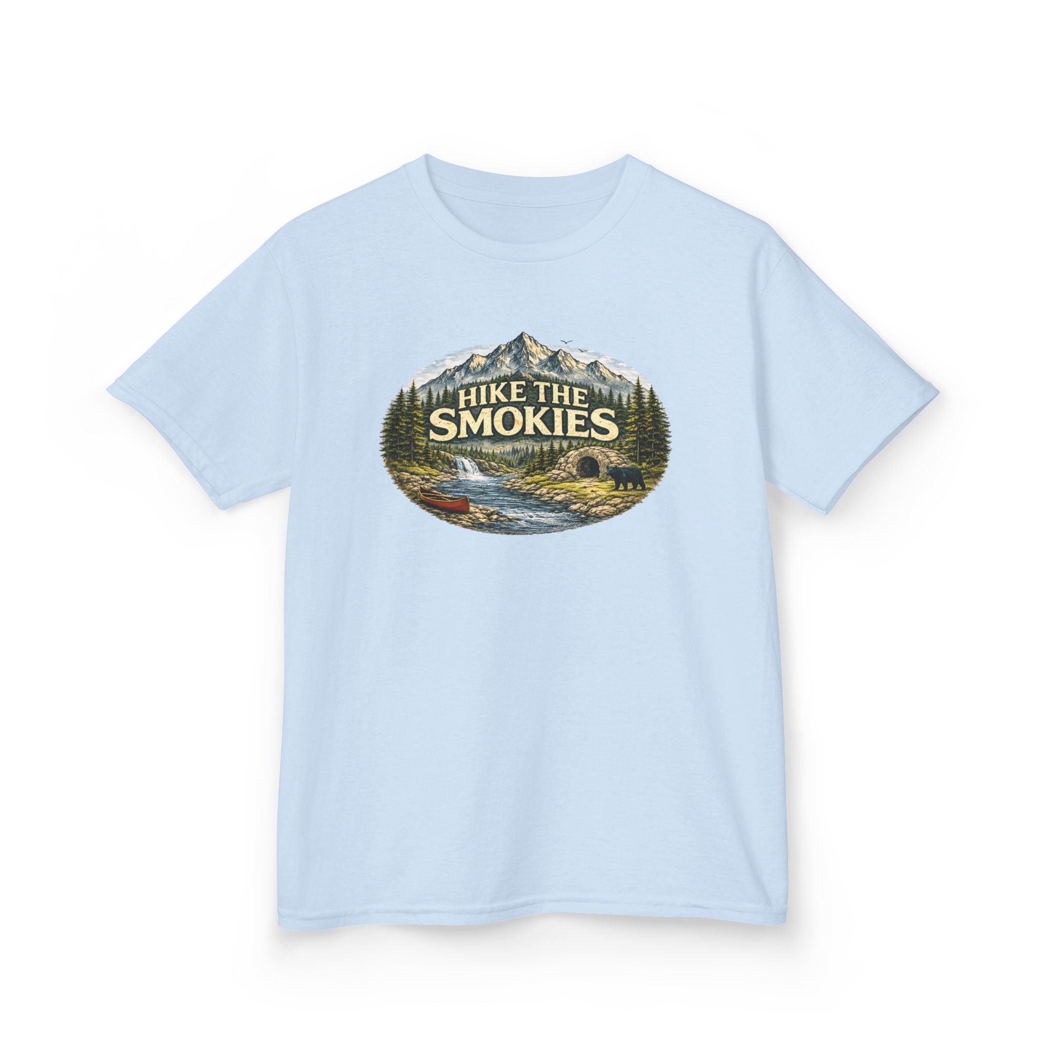 Kids Tee — "Hike the Smokies" Scenic Mountain Camping Shirt