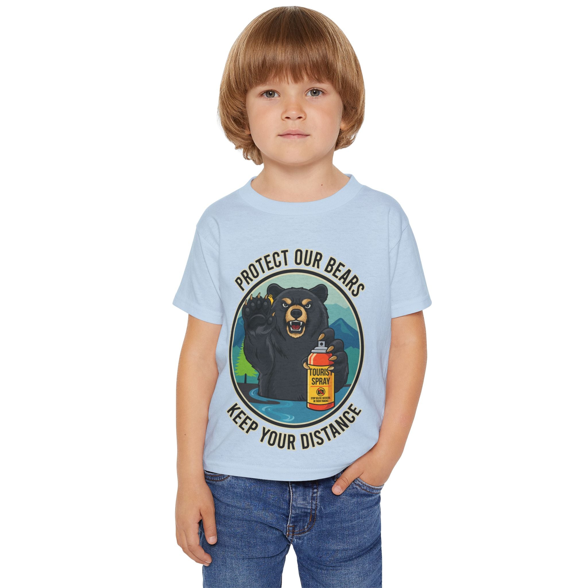 Toddler T-Shirt — "Protect Our Bears, Keep Your Distance" Graphic Tee