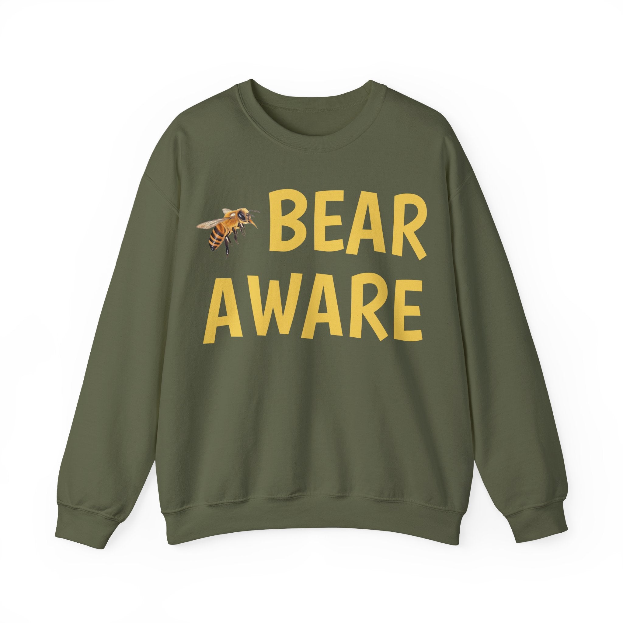 Bear Aware Unisex Crewneck Sweatshirt — Nature-Lover Eco Graphic Pullover