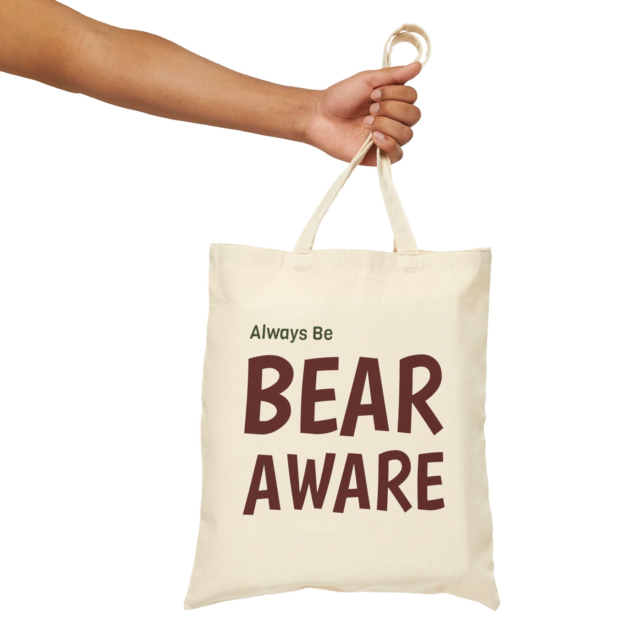 Bear Aware Canvas Tote Bag – "Always Be Bear Aware" Eco Grocery & Travel Tote