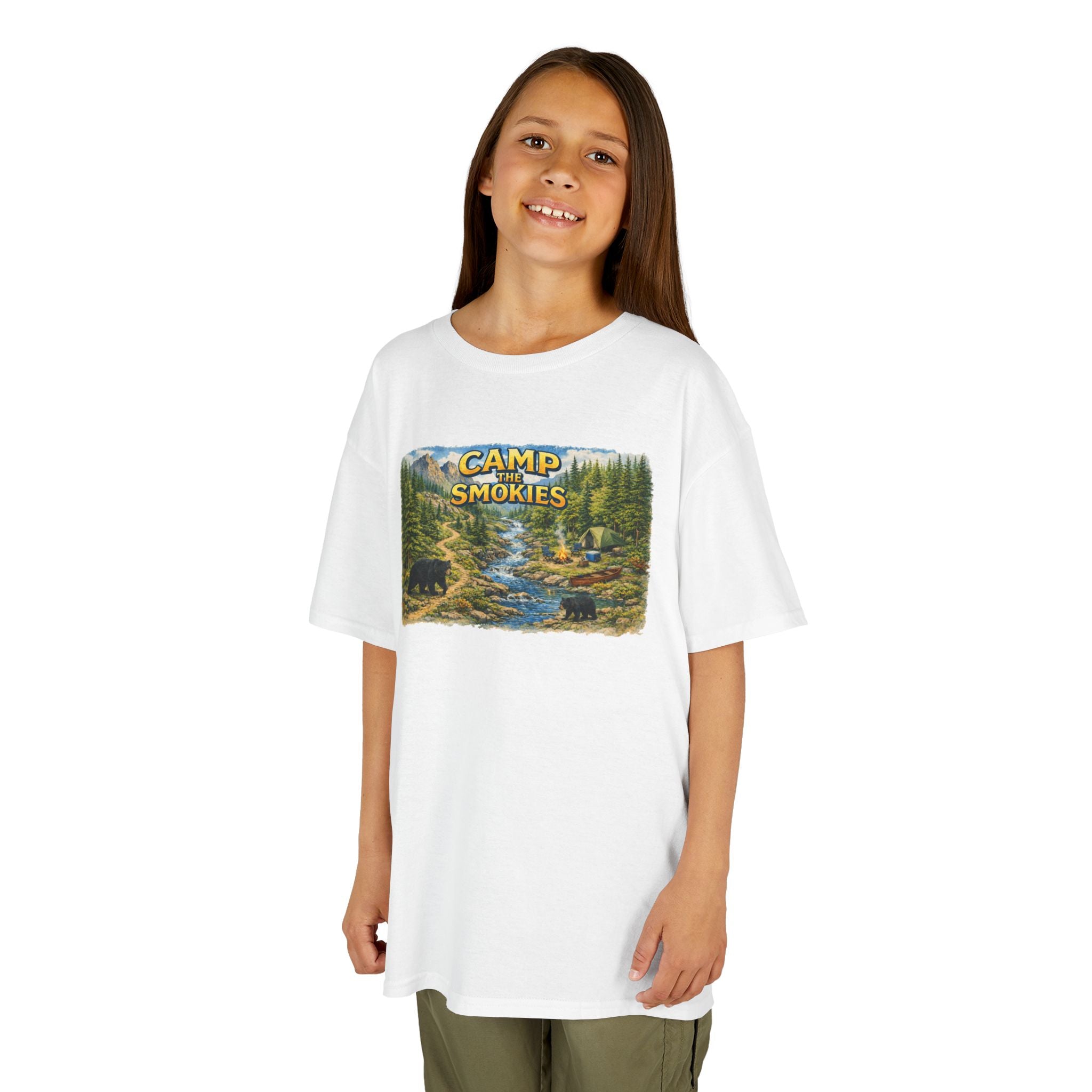 Kids Camp The Smokies T-Shirt — Scenic Smoky Mountains Camp Tee