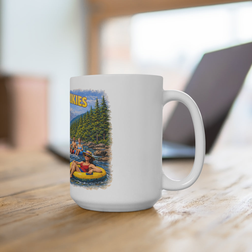 Tube the Smokies 15oz Ceramic Mug — River Tubing Smoky Mountains Souvenir