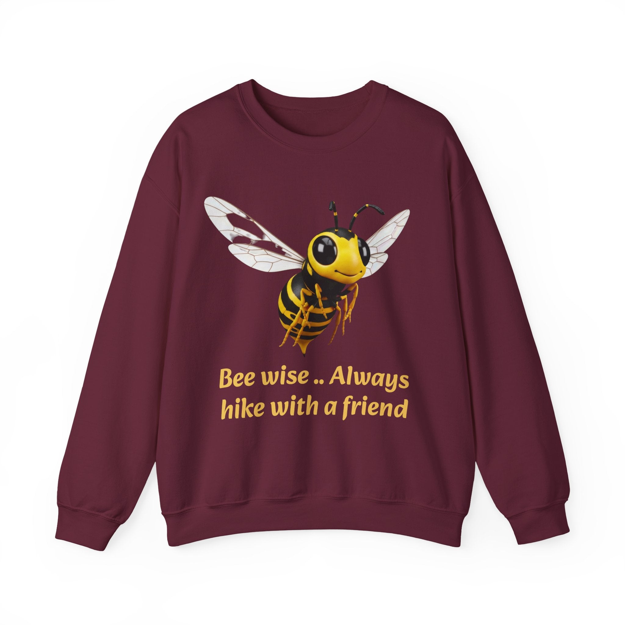 Bee Wise Crewneck Sweatshirt — Bee Illustration "Bee wise .. Always hike with a friend"
