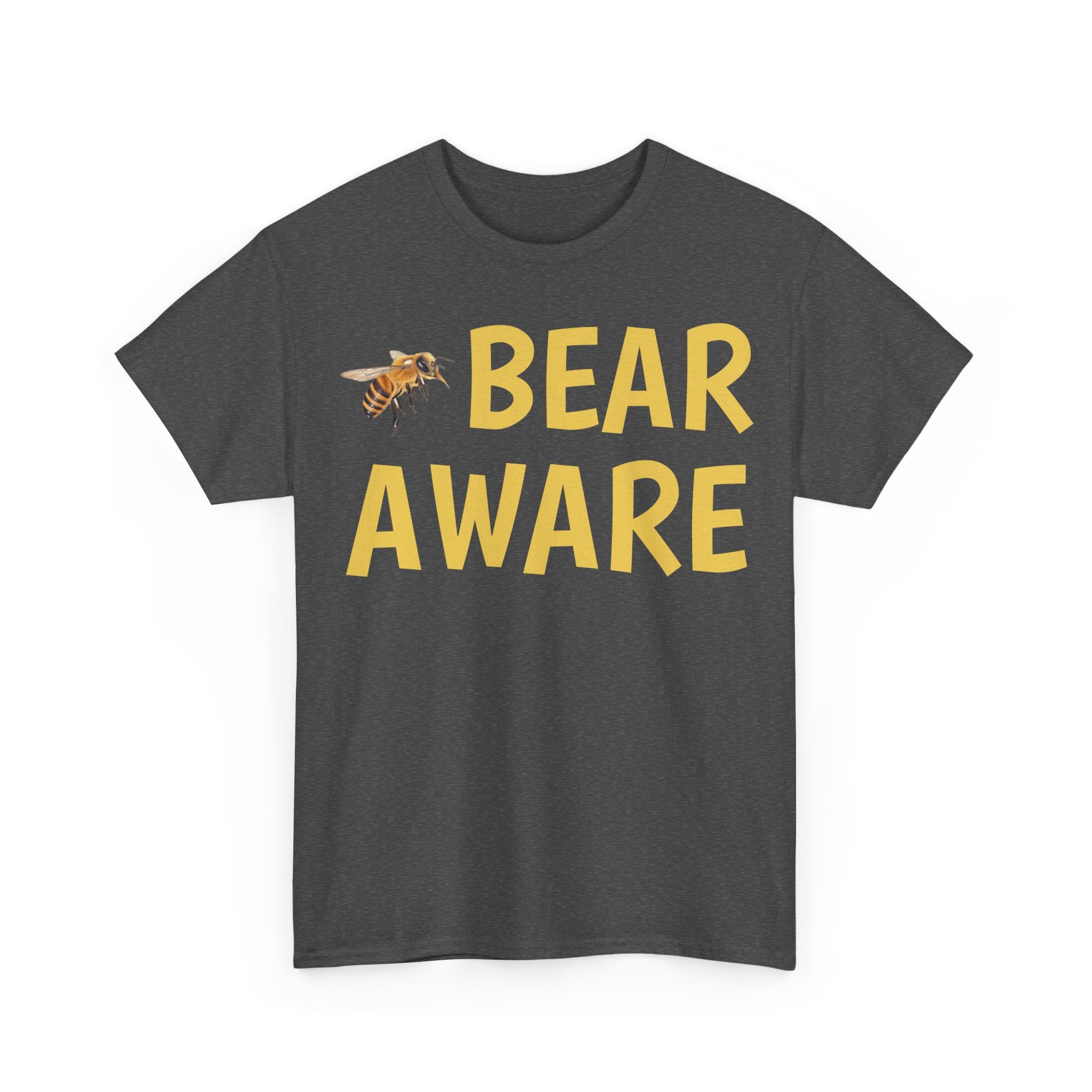 Bear Aware Unisex Tee — Funny Nature T-Shirt with Bee Graphic
