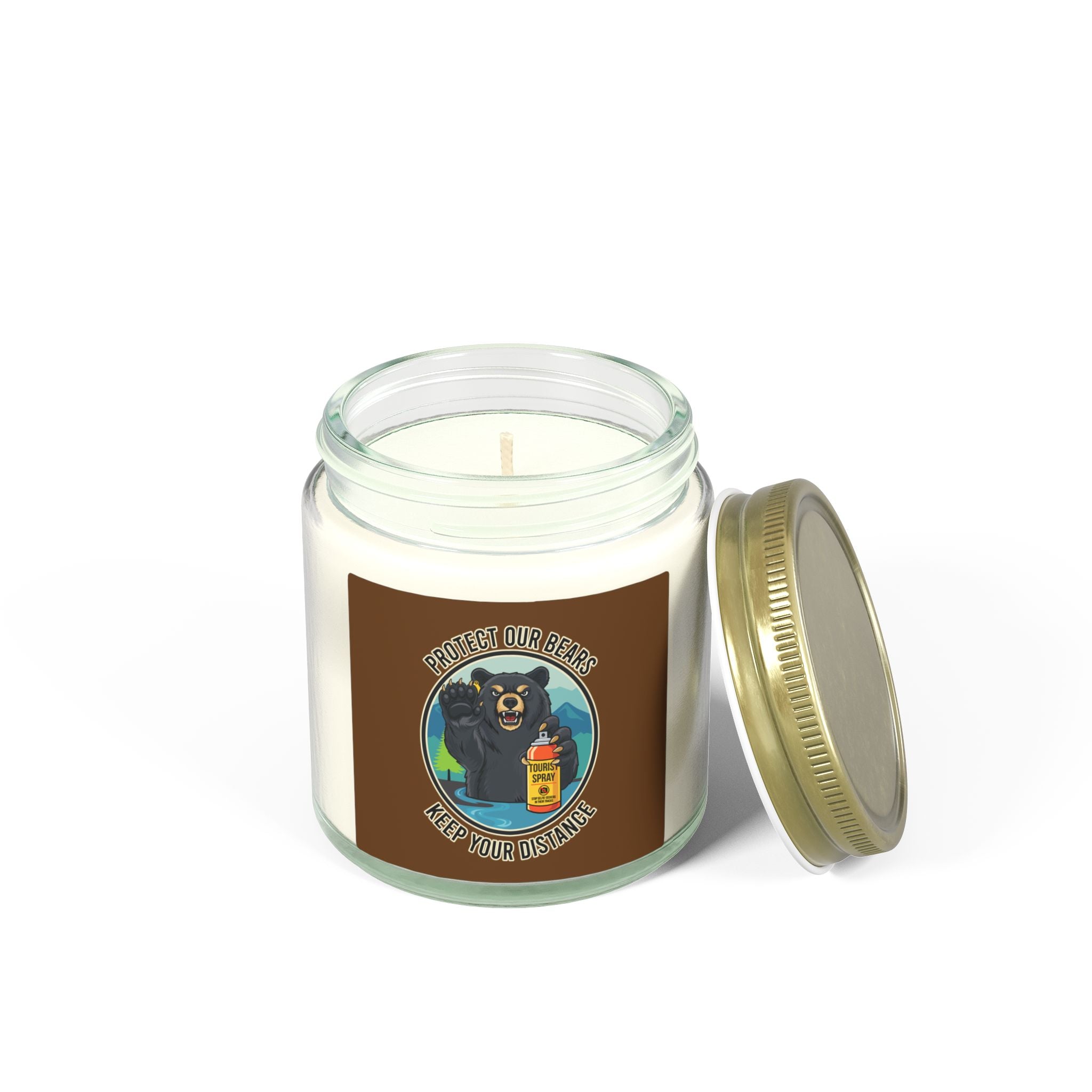 Smoky Mountain Black Bear Candle — Coconut Apricot Scented (4oz & 9oz)