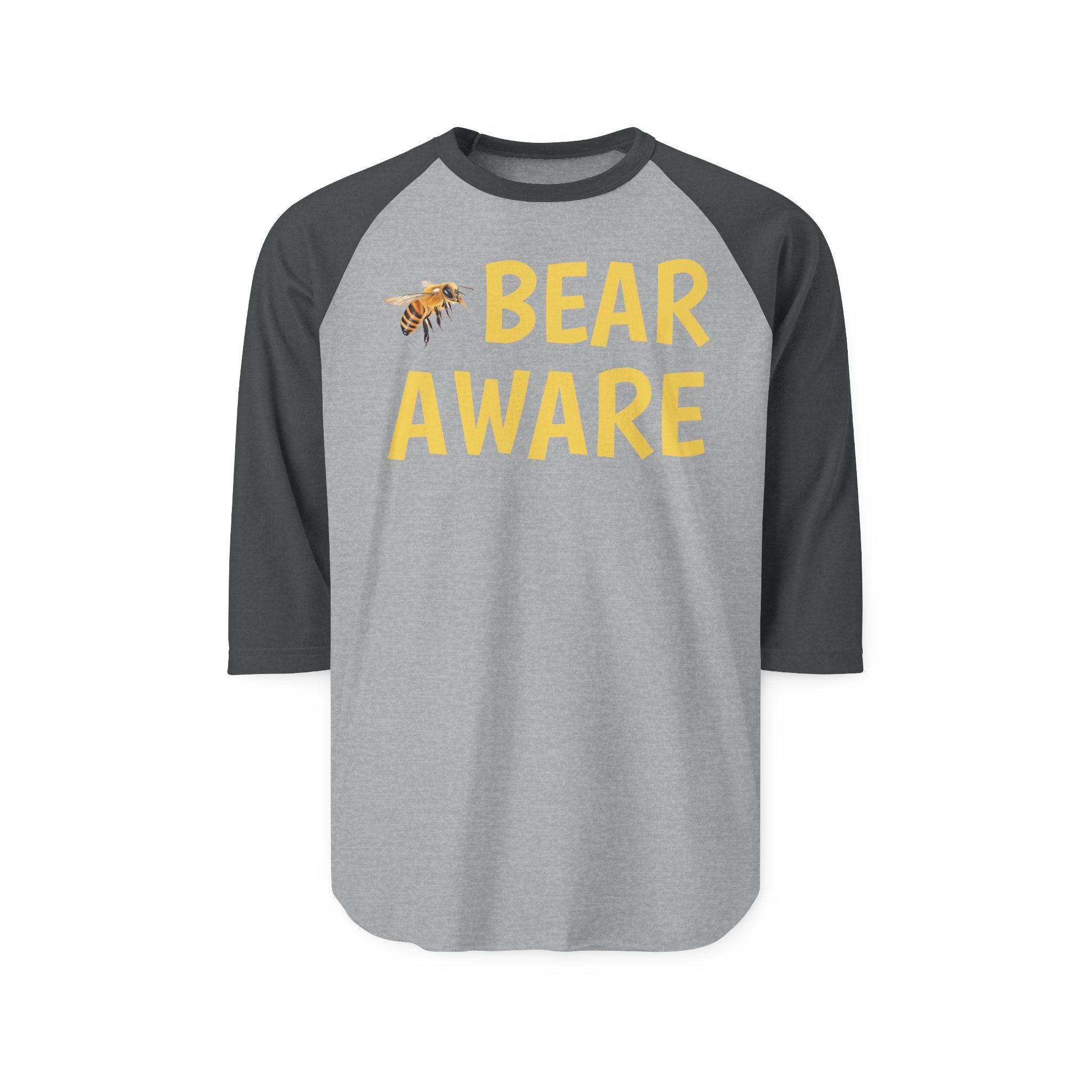 Bear Aware - Raglan 3/4 sleeve Unisex Shirt - Wildlife Awareness
