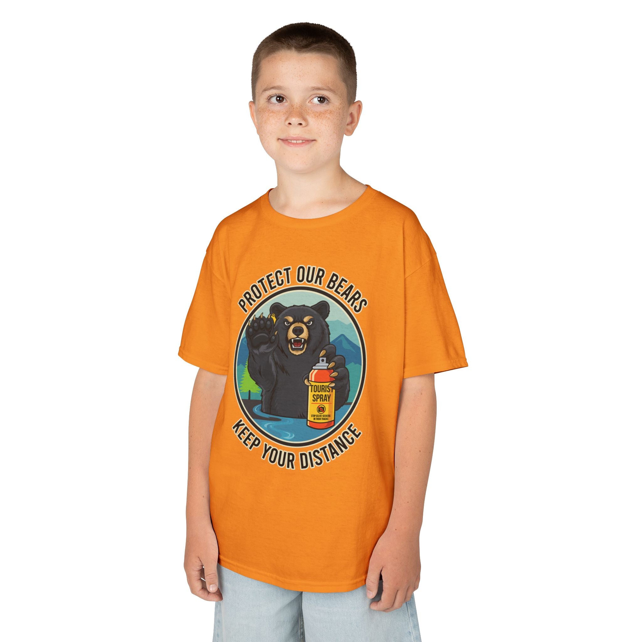 Kids T‑Shirt — "Protect Our Bears, Keep Your Distance" Cute Bear Conservation Tee
