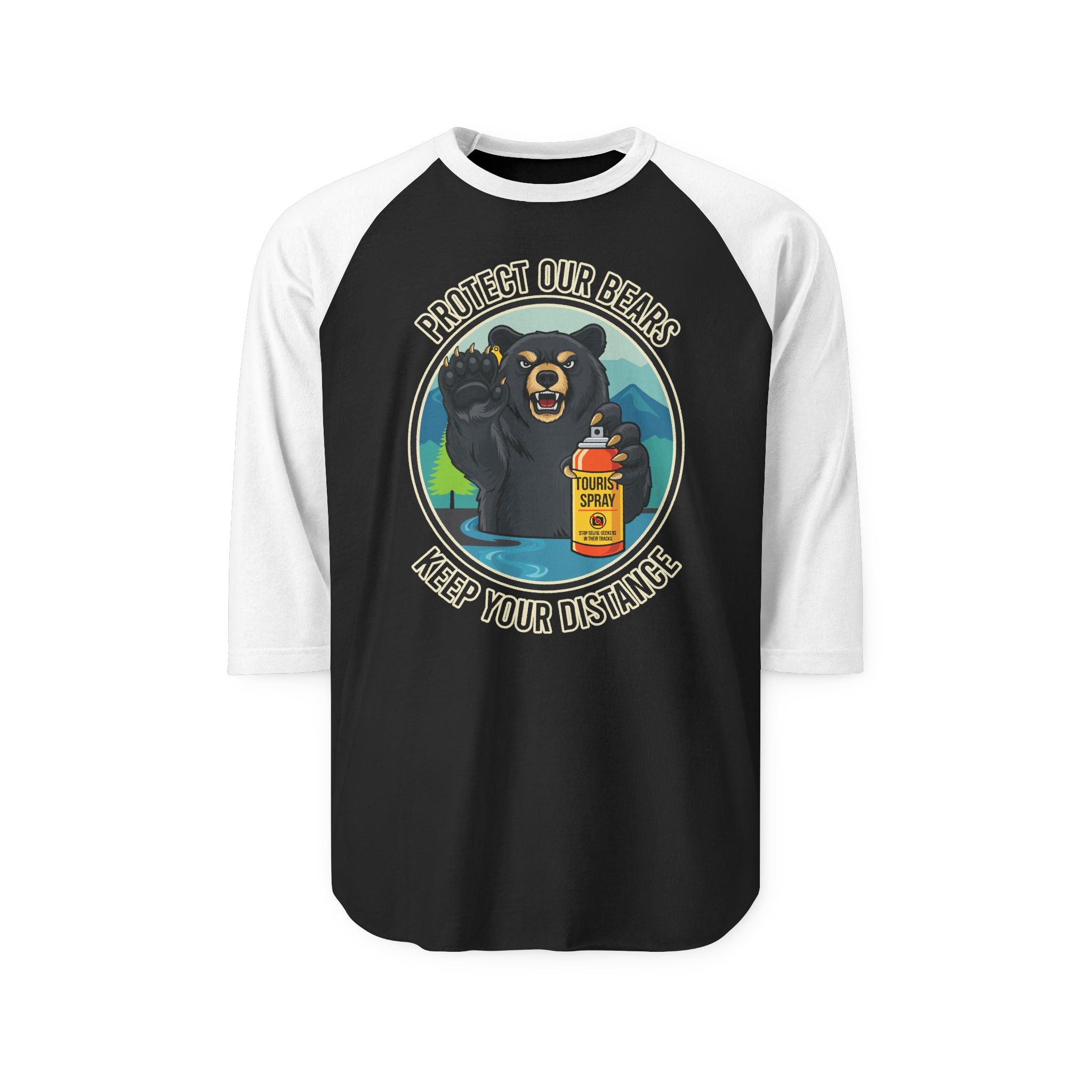 Protect Our Bears  Unisex Raglan 3/4 sleeve Tee Shirt