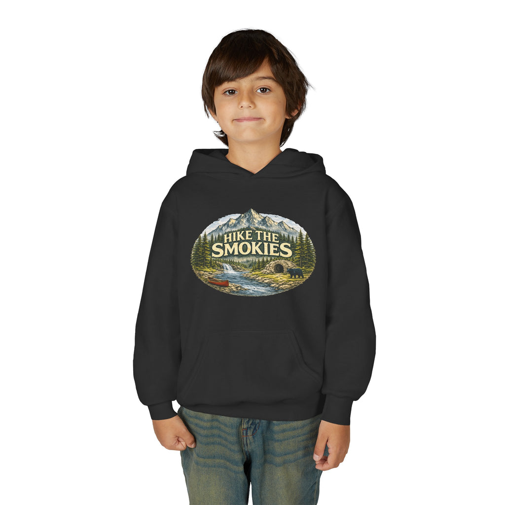 Youth Hoodie - 'Hike the Smokies' Mountain Camping Graphic
