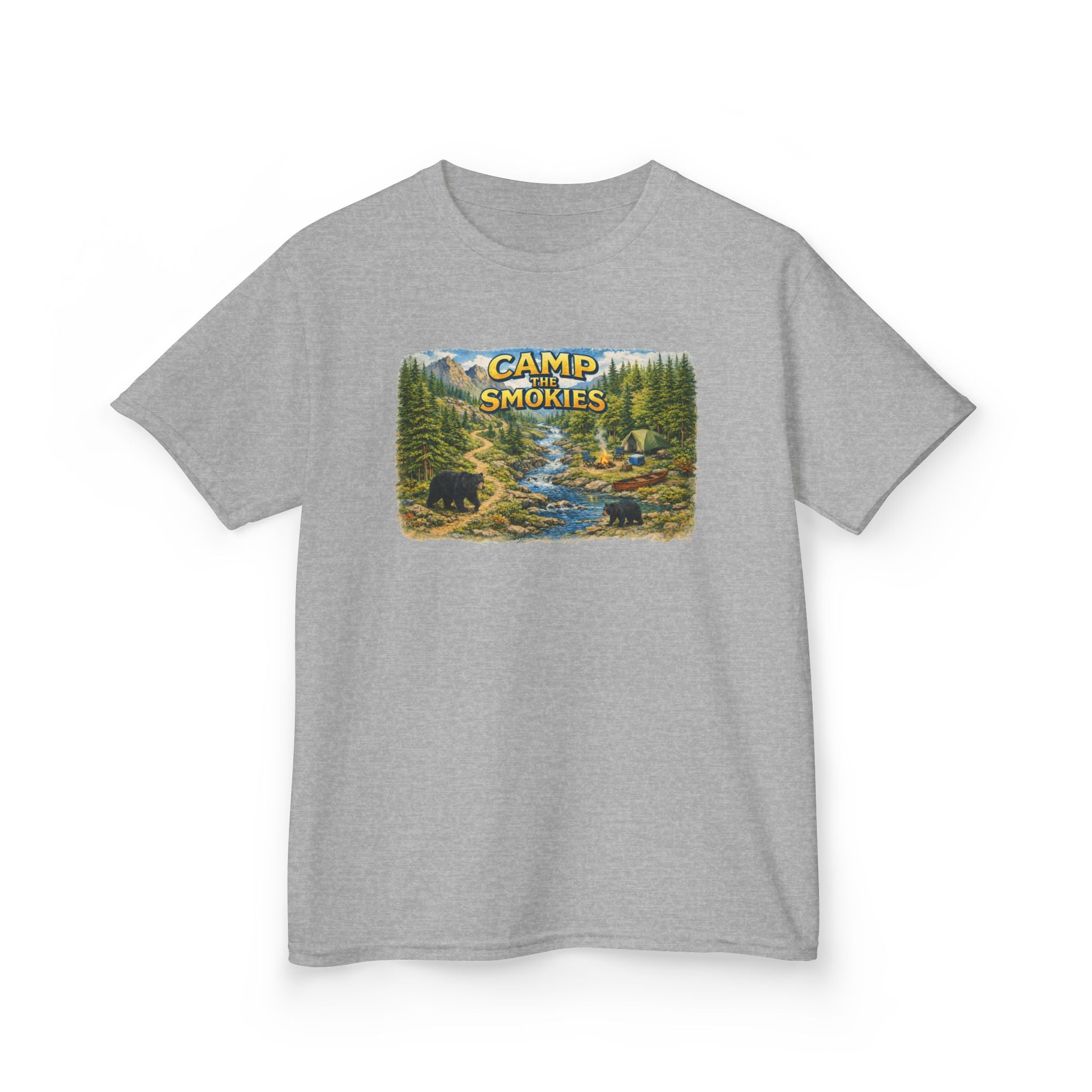 Kids Camp The Smokies T-Shirt — Scenic Smoky Mountains Camp Tee