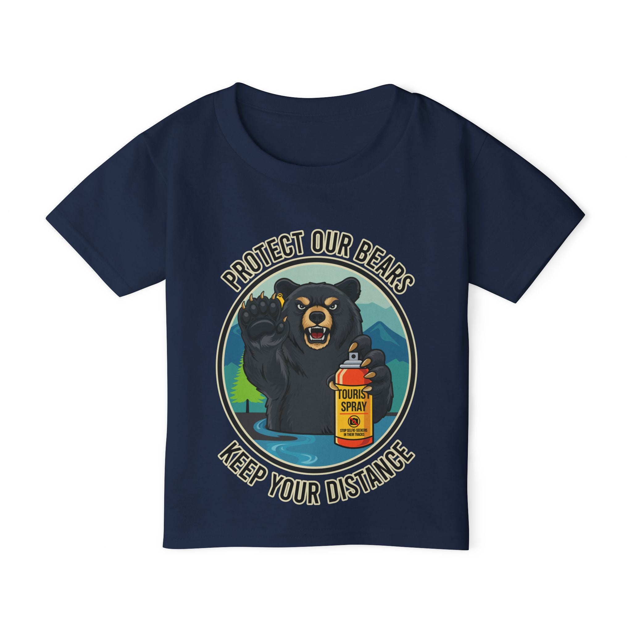 Toddler T-Shirt — "Protect Our Bears, Keep Your Distance" Graphic Tee
