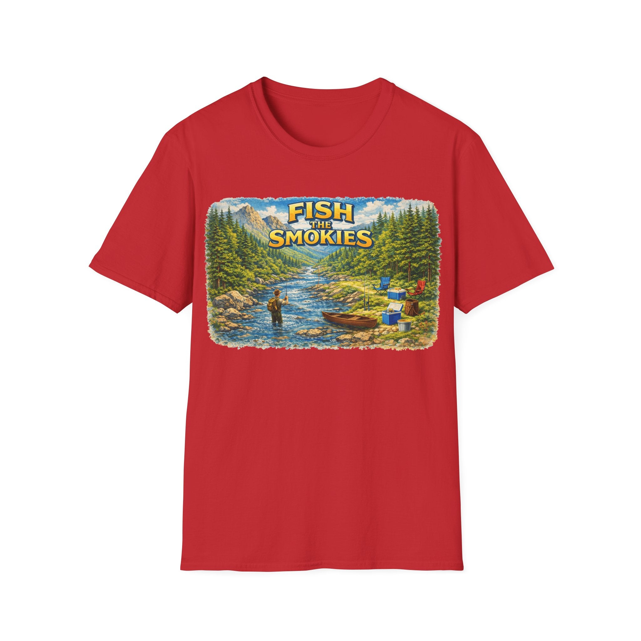Fish the Smokies Unisex T-Shirt — Scenic Fishing River Graphic Tee