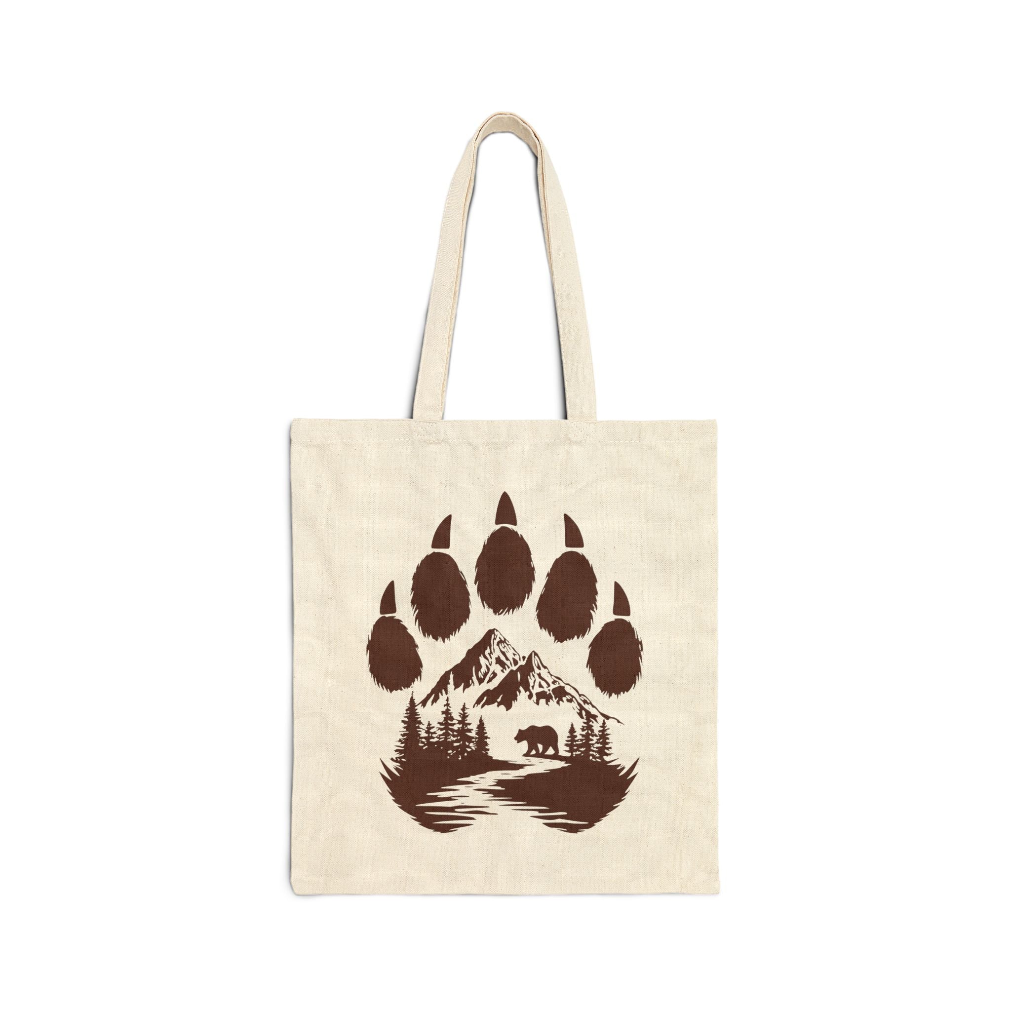 Canvas Tote Bag - Bear Paw Mountain Scene Eco Shopper
