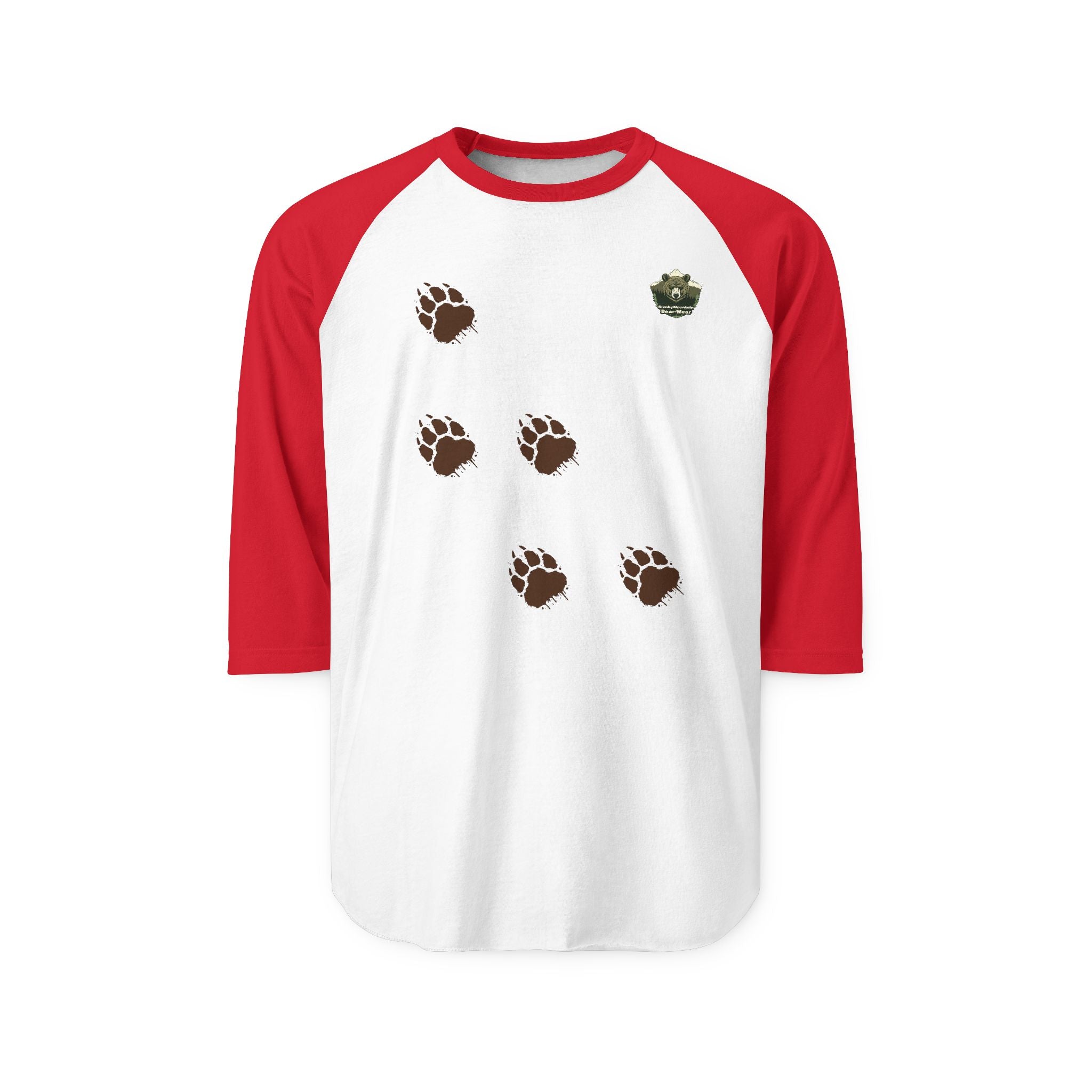 Bear Paw Tracks Unisex Raglan Shirt | Muddy Wildlife Trail Tee