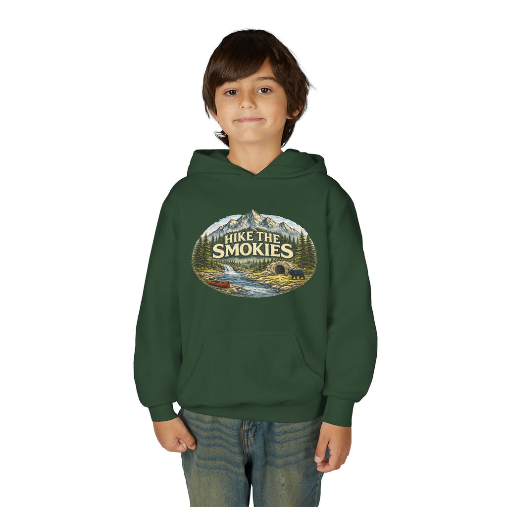 Youth Hoodie - 'Hike the Smokies' Mountain Camping Graphic