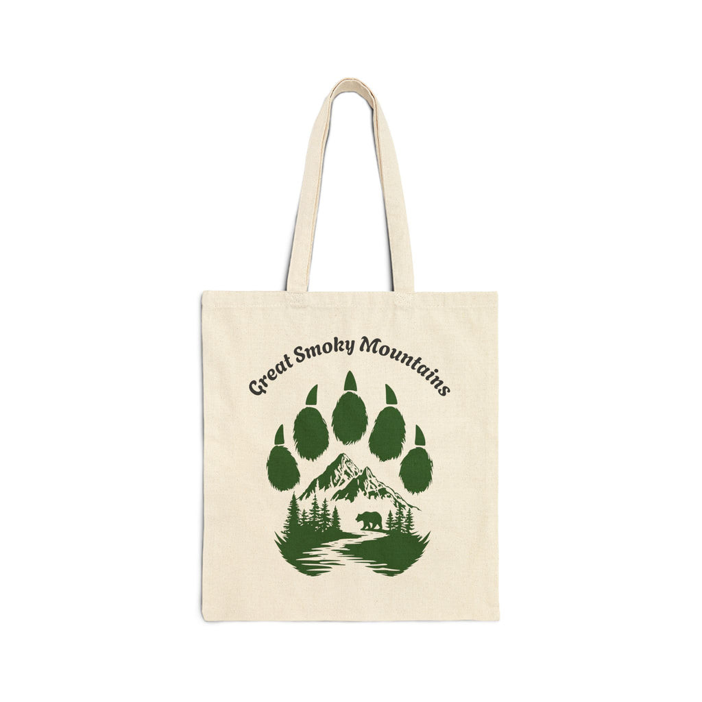 Great Smoky Mountains Bear Paw Canvas Tote Bag