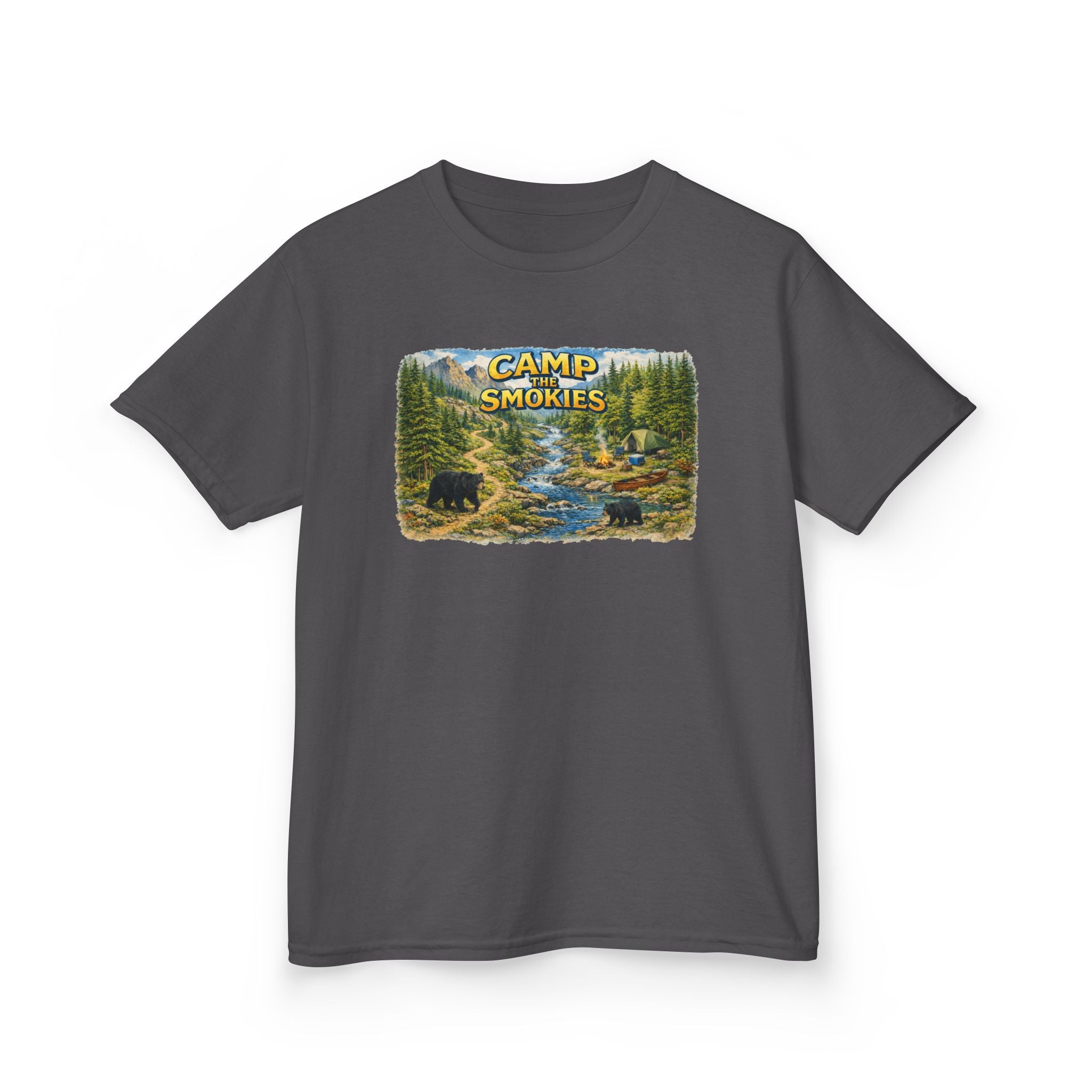 Kids Camp The Smokies T-Shirt — Scenic Smoky Mountains Camp Tee